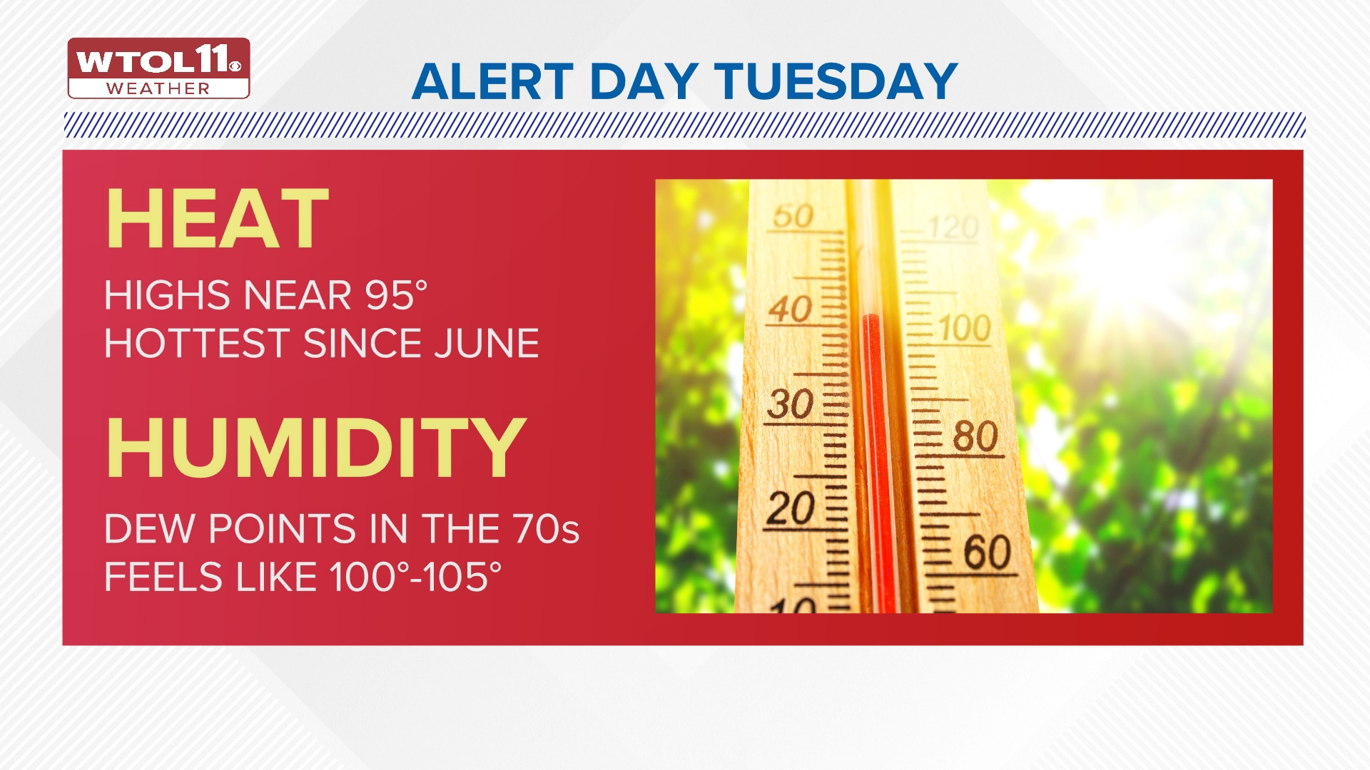Hot and humid weather on Tuesday leads to ALERT DAY | wtol.com