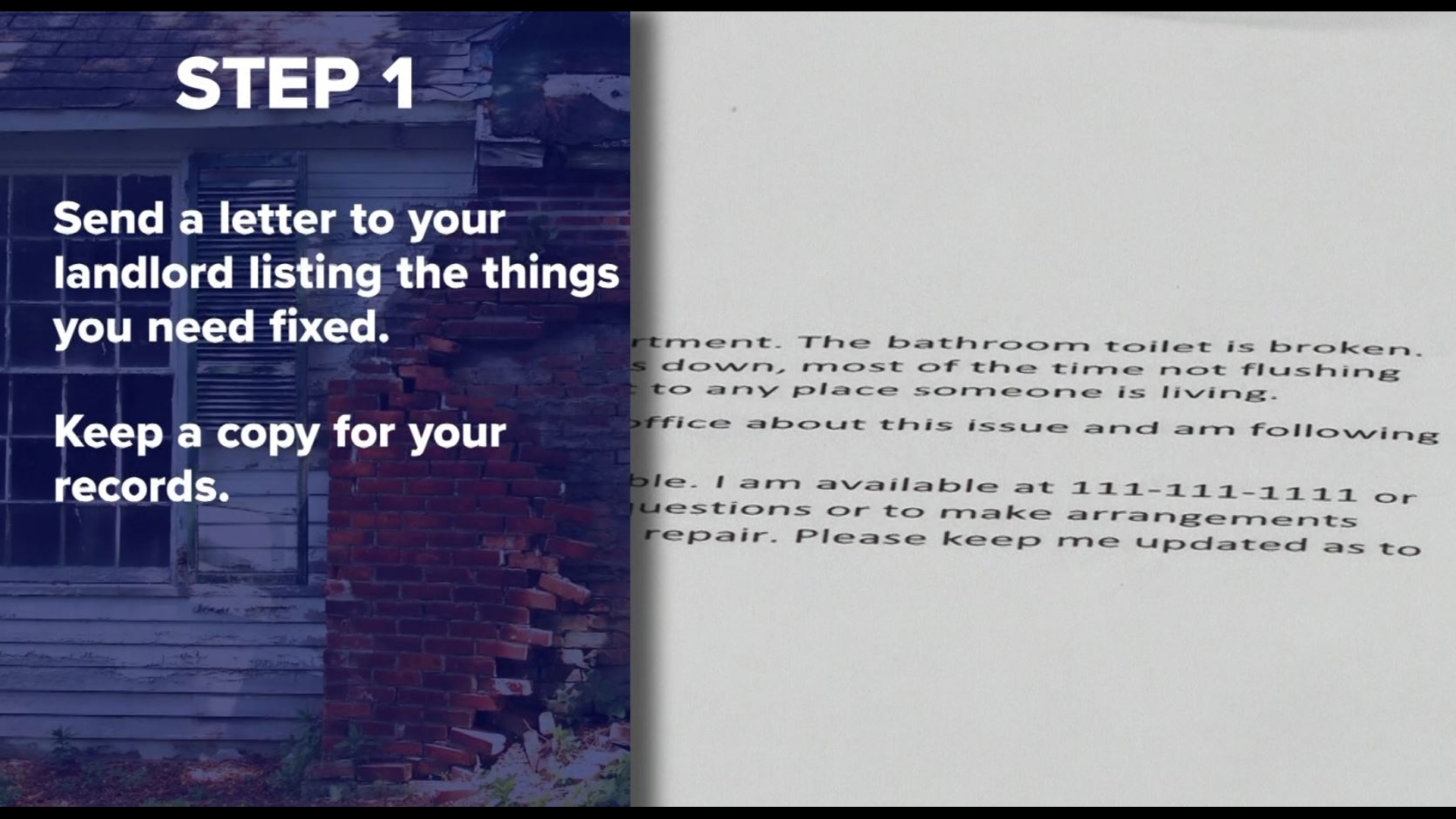 Send a letter to your landlord.