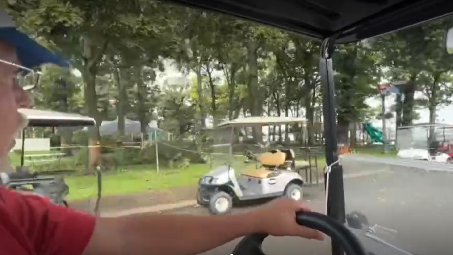 Video from Rhonda Simpson shows fallen trees and flooding following storms.