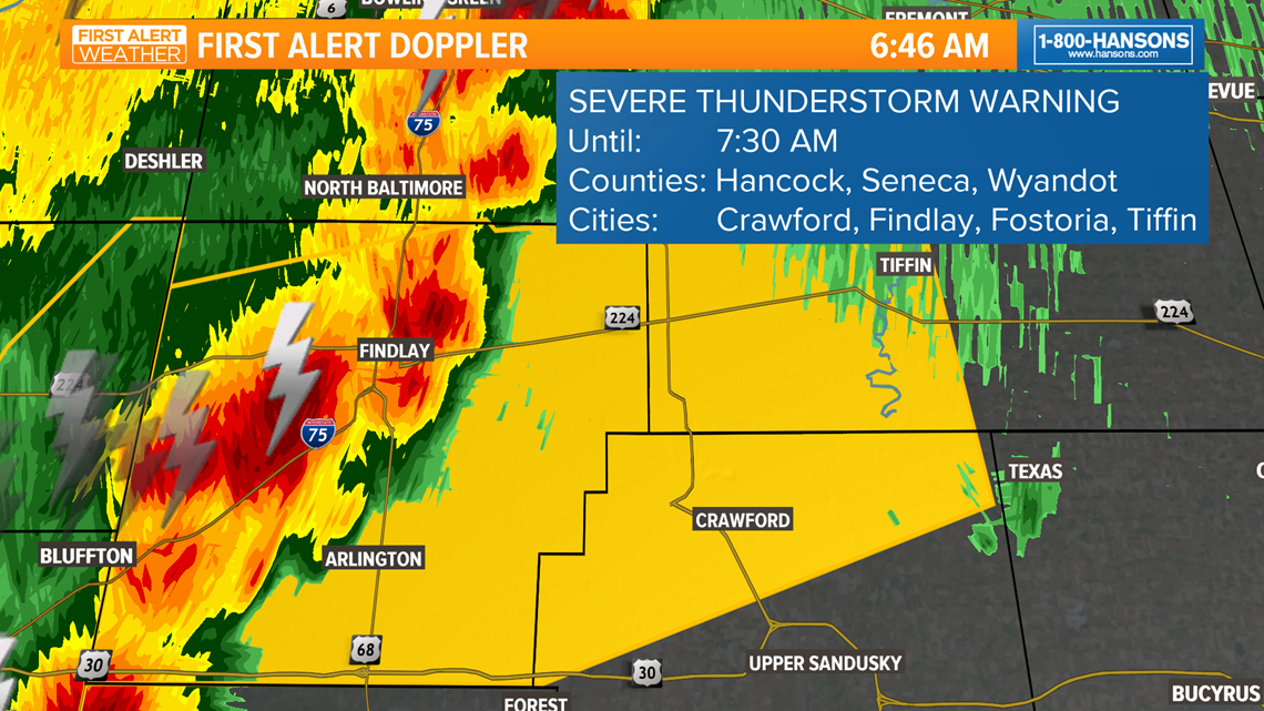 Severe thunderstorm warning issued for some counties in ...
