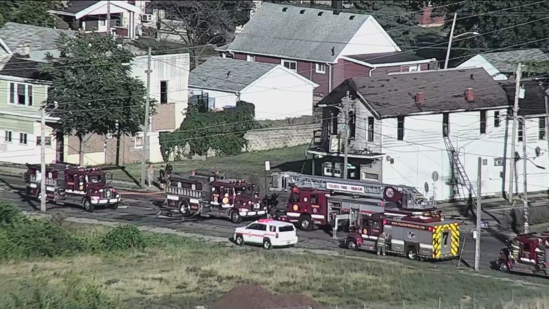 Firefighters responded to a fire at the Paris Night Club on Sunday. Firefighters also battled a fire on Platt Street about a mile away around the same time.