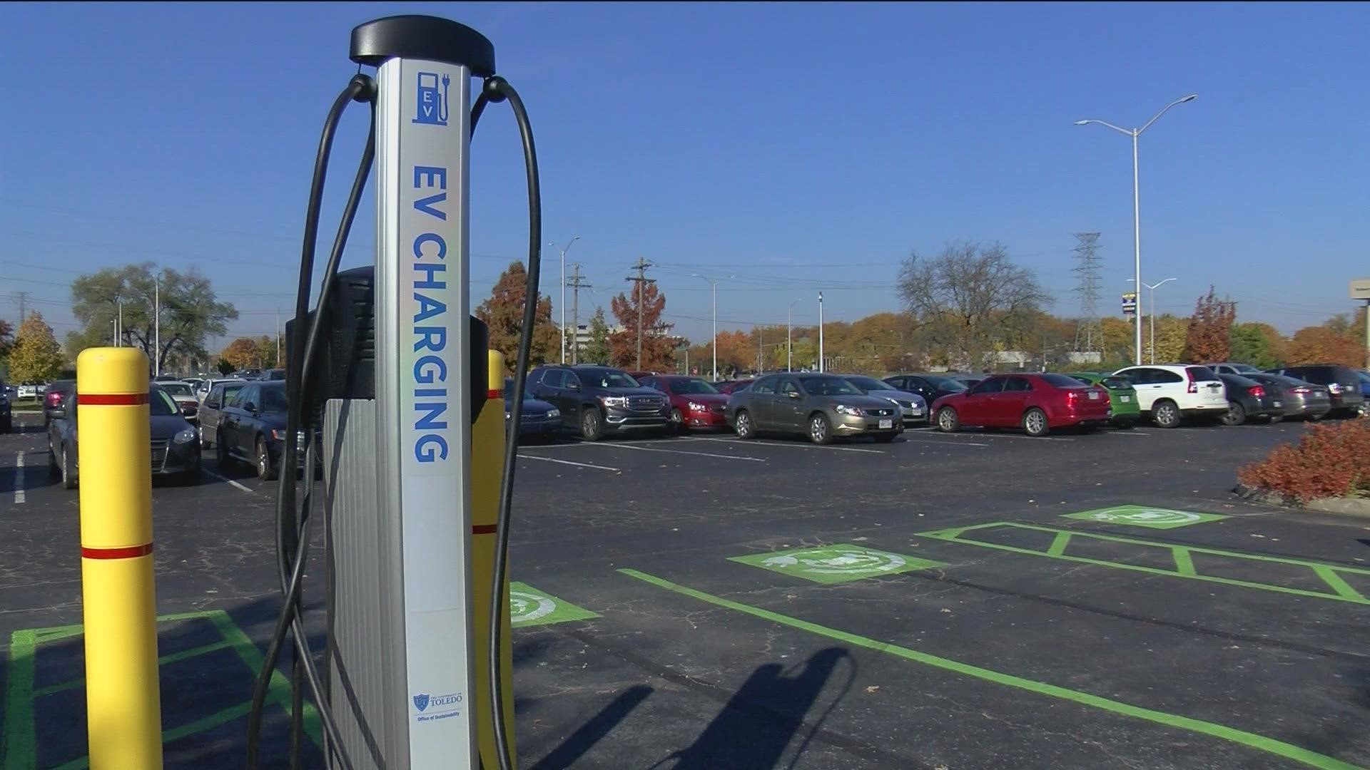 The University of Toledo is enhancing a greener initiative on campus by installing more charging stations for electric vehicles.