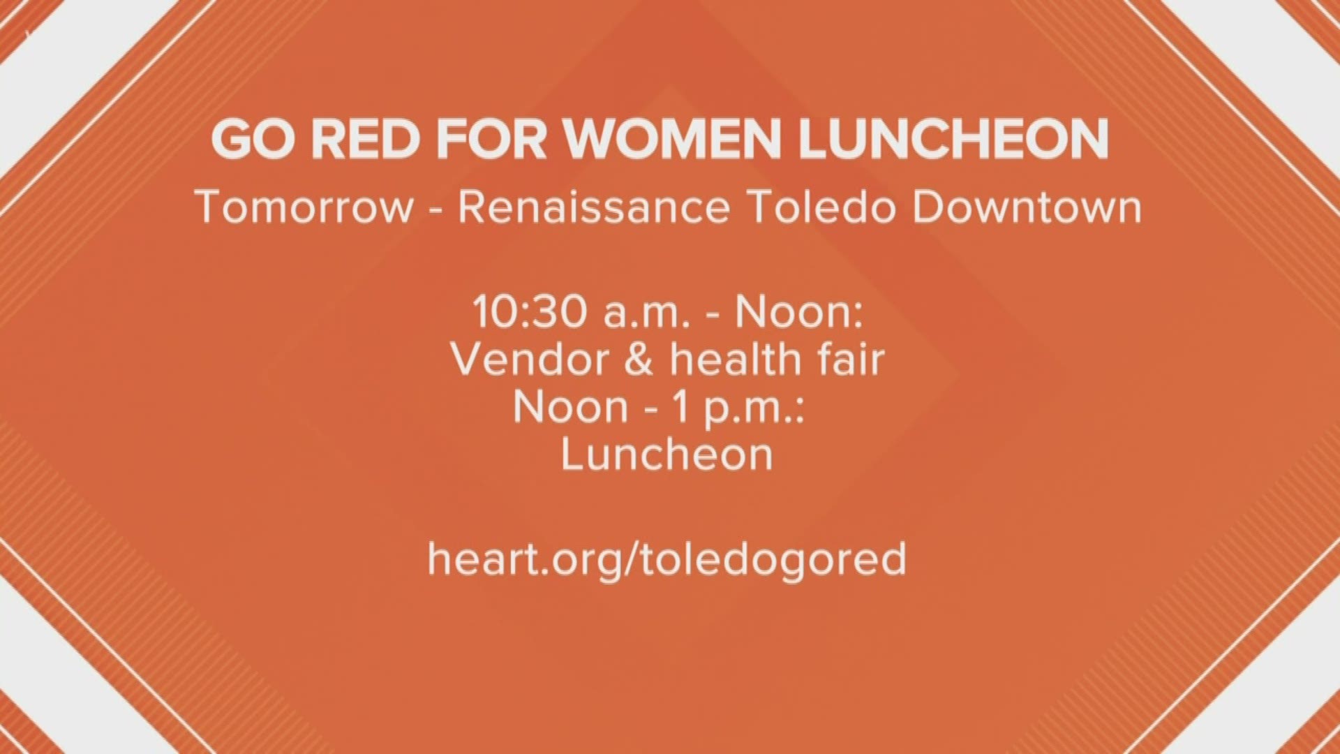 February is Heart Month, and the American Heart Association invites you to the Go Red for Women Luncheon tomorrow!