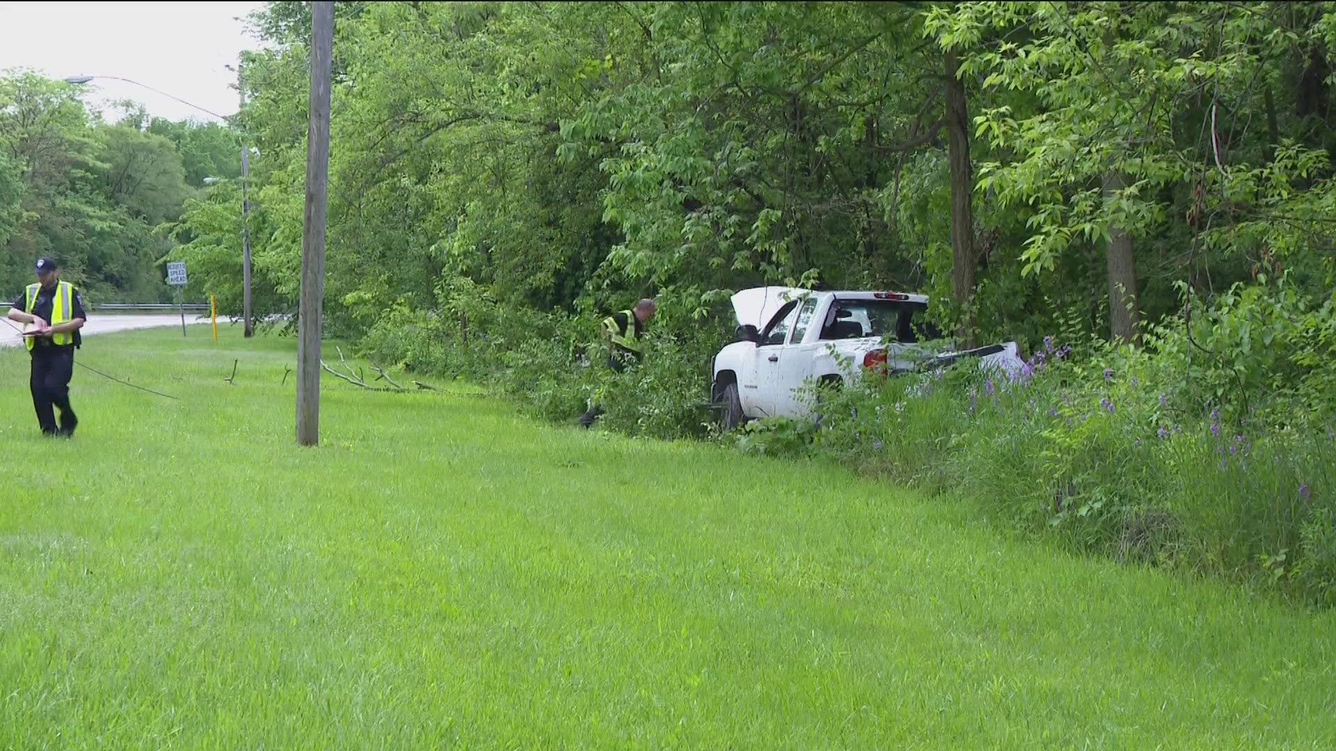 The crash happened between Dutch Road and Mechanic Street. The driver was taken to the hospital, police said.