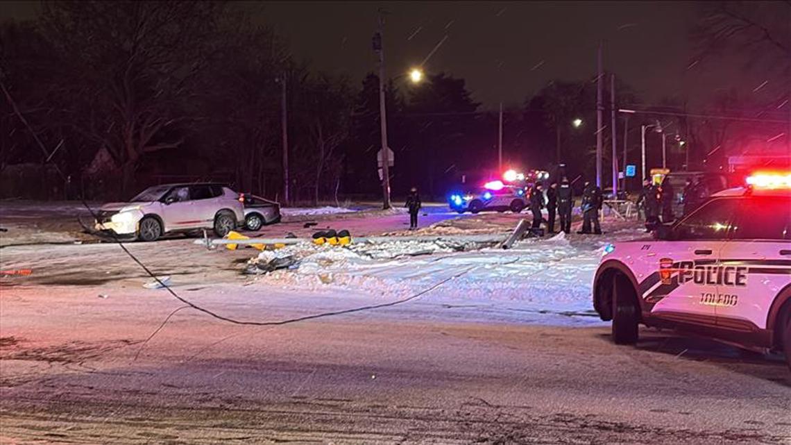 Police pursuit ends with three people taken to hospital after crash