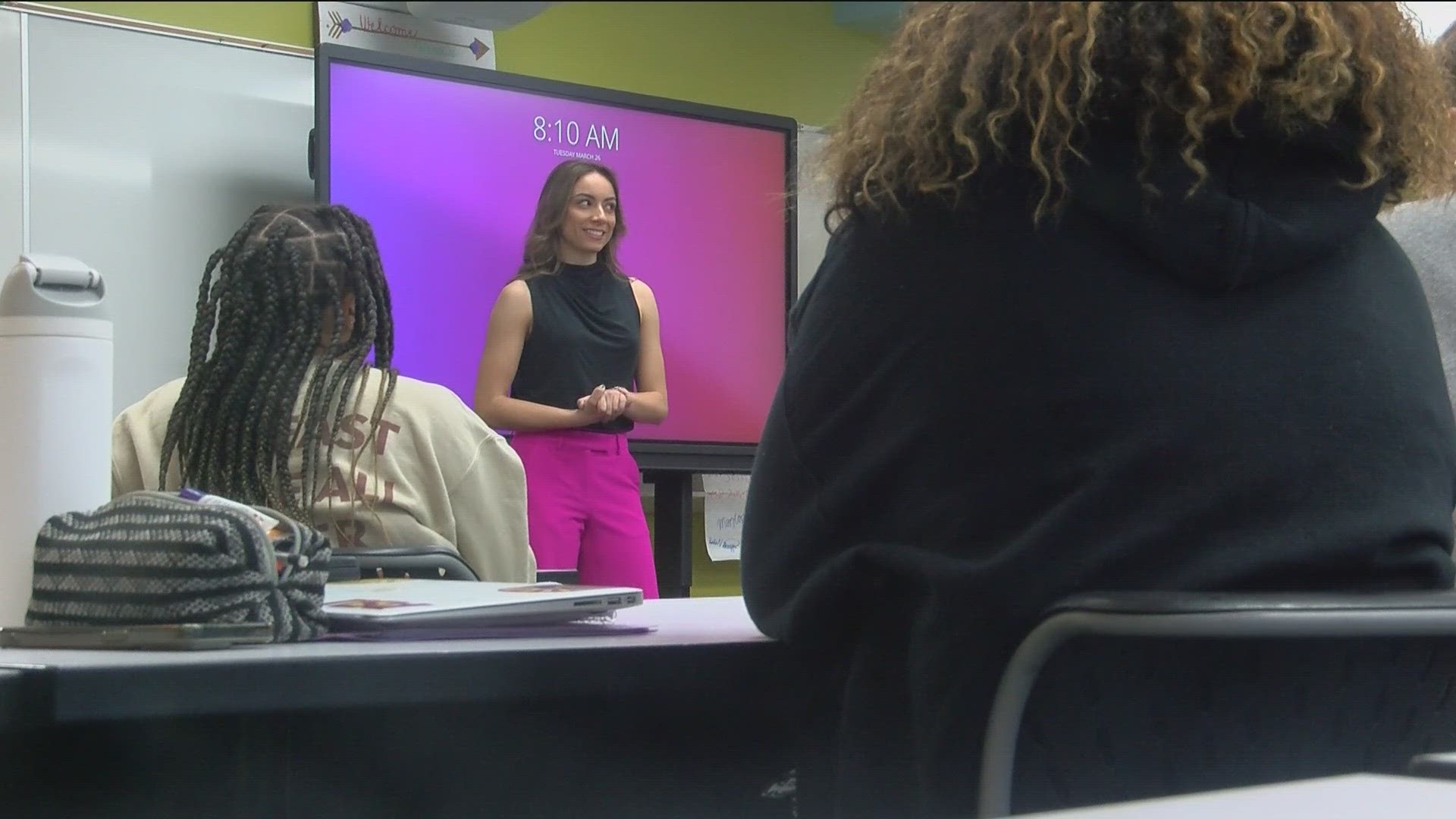 WTOL 11's Noelle Blumel talked to juniors and seniors about her career in journalism and offered advice on how to navigate the transition from high school to college