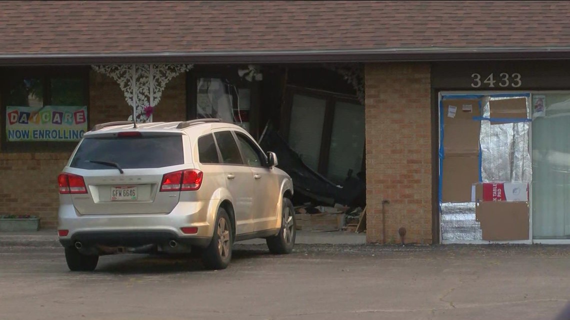 Car crashes into Navarre Ave. day care Friday morning
