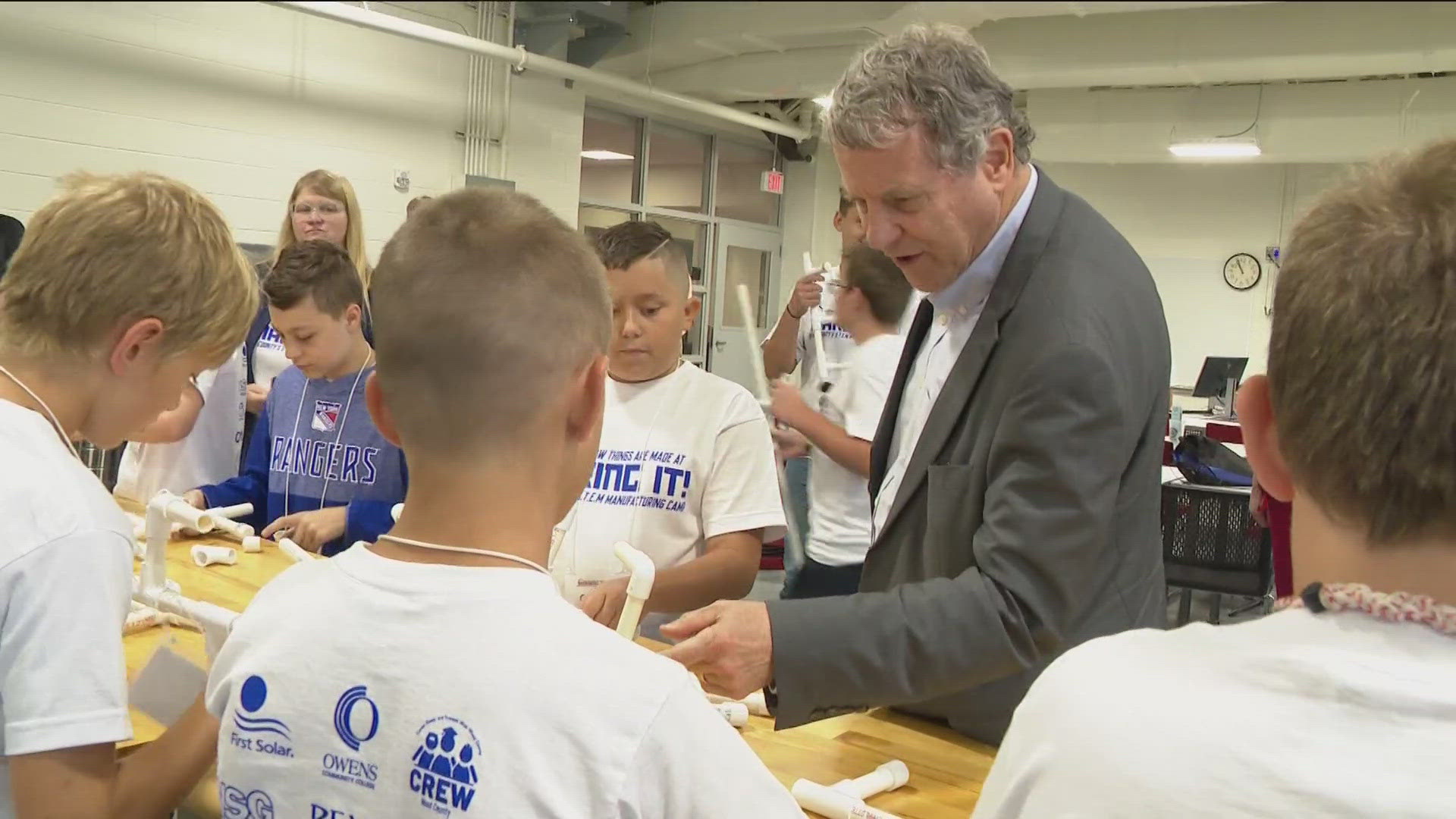 During the camps, students learn how products are made, take part in team-building exercises, and work on a project specific to their community.