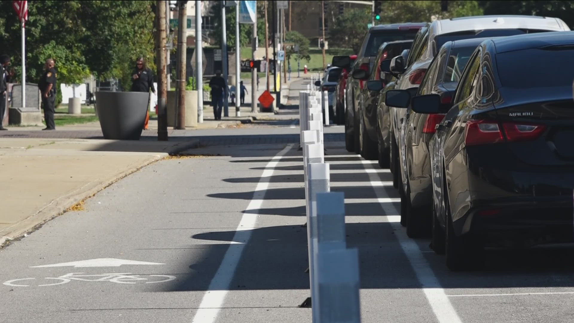 A rendering released by the city of Toledo shows bike lanes between traffic lanes and street parking spaces with no safety barriers, which is causing some concern.