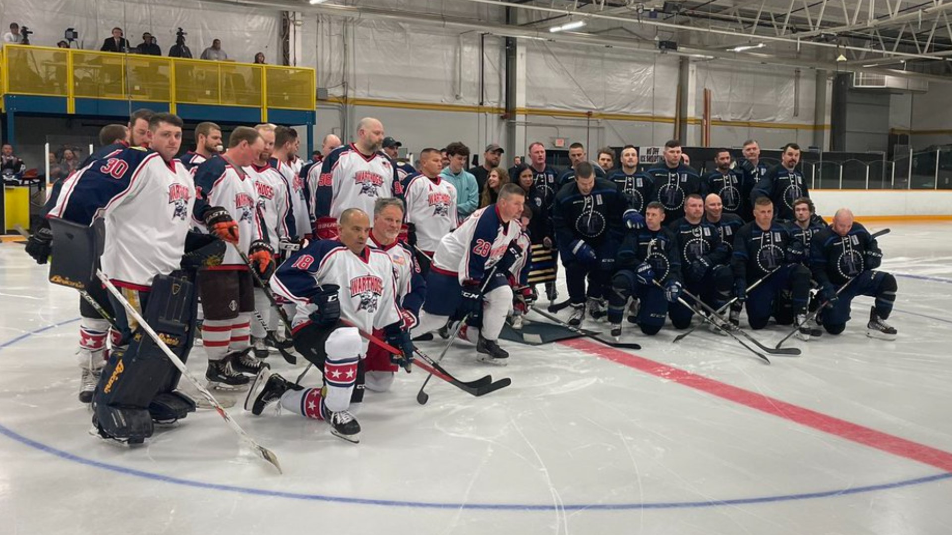 Toledo Police Hockey faced off against F.O.P. 109 Warthogs to raise money for the family of Dominic Francis, a Bluffton police officer killed in the line of duty.