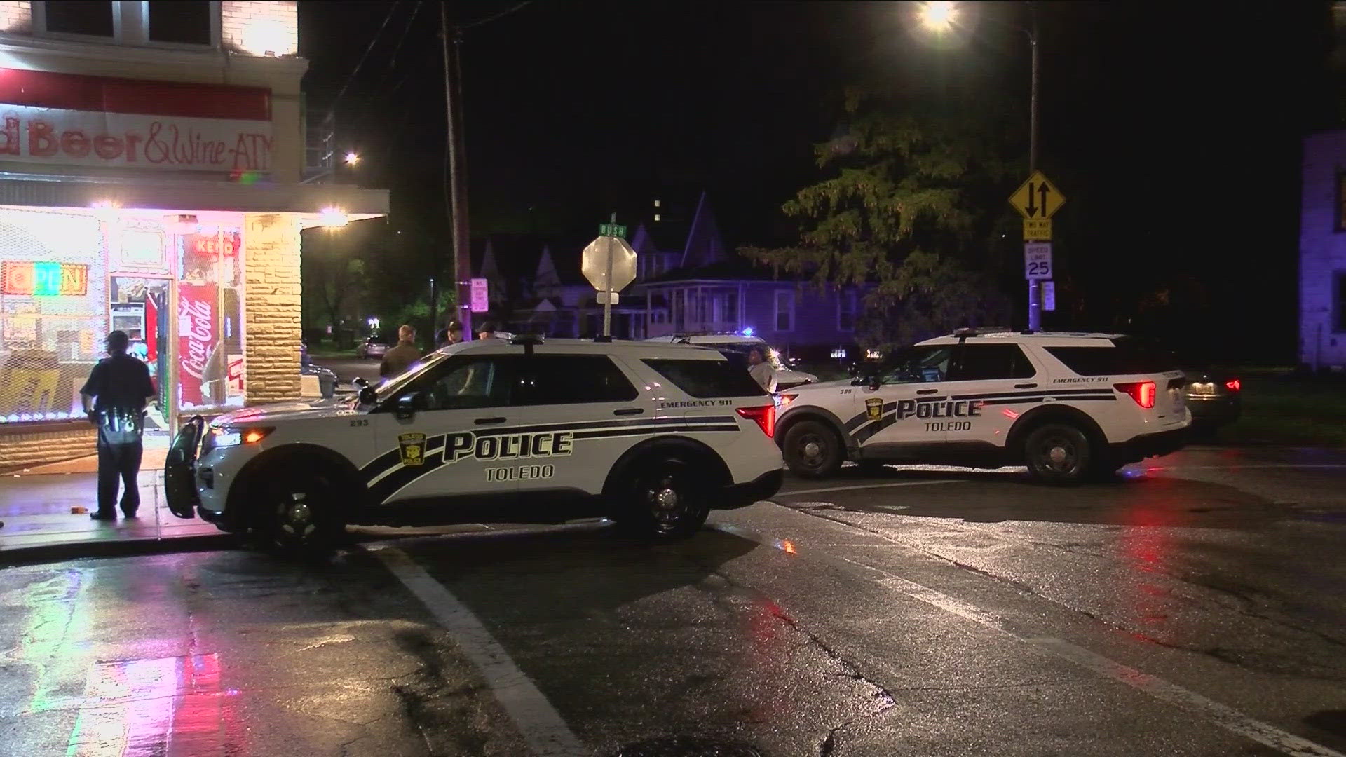 Toledo police say the suspect who shot the victim fled the scene at the corner of Bush Street and North Erie Street.
