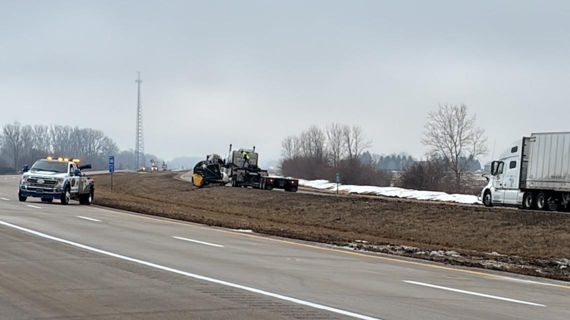 One person injured in Waterville semi rollover that caused salt spill Monday