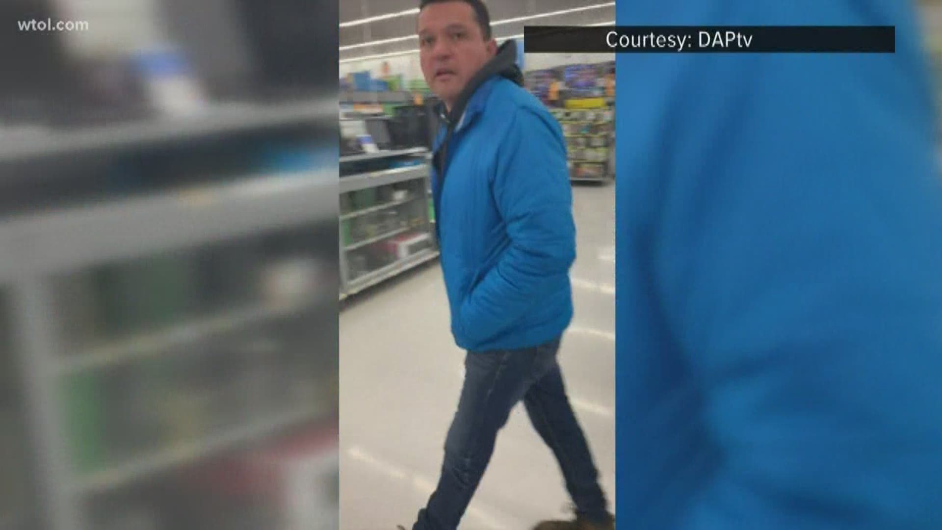 Rafael Valadez-Loera, 39, is charged with violating his immigration status. The video shows a man being confronted by a group of men inside Walmart.