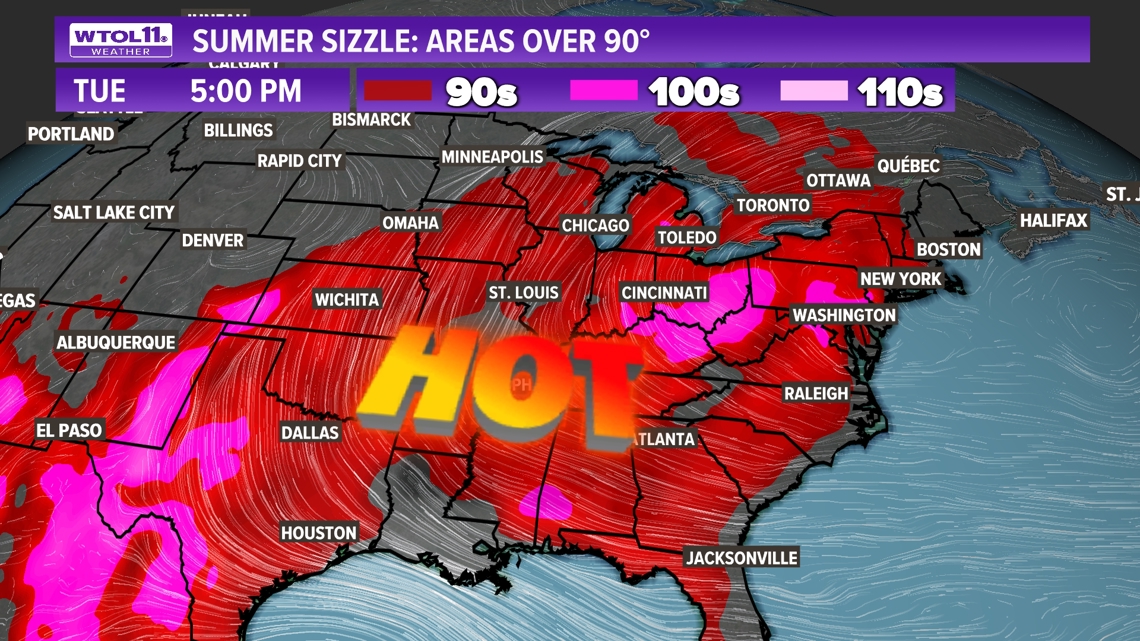 Massive 'Heat Dome' to bring blazing heat and near record warmth | wtol.com