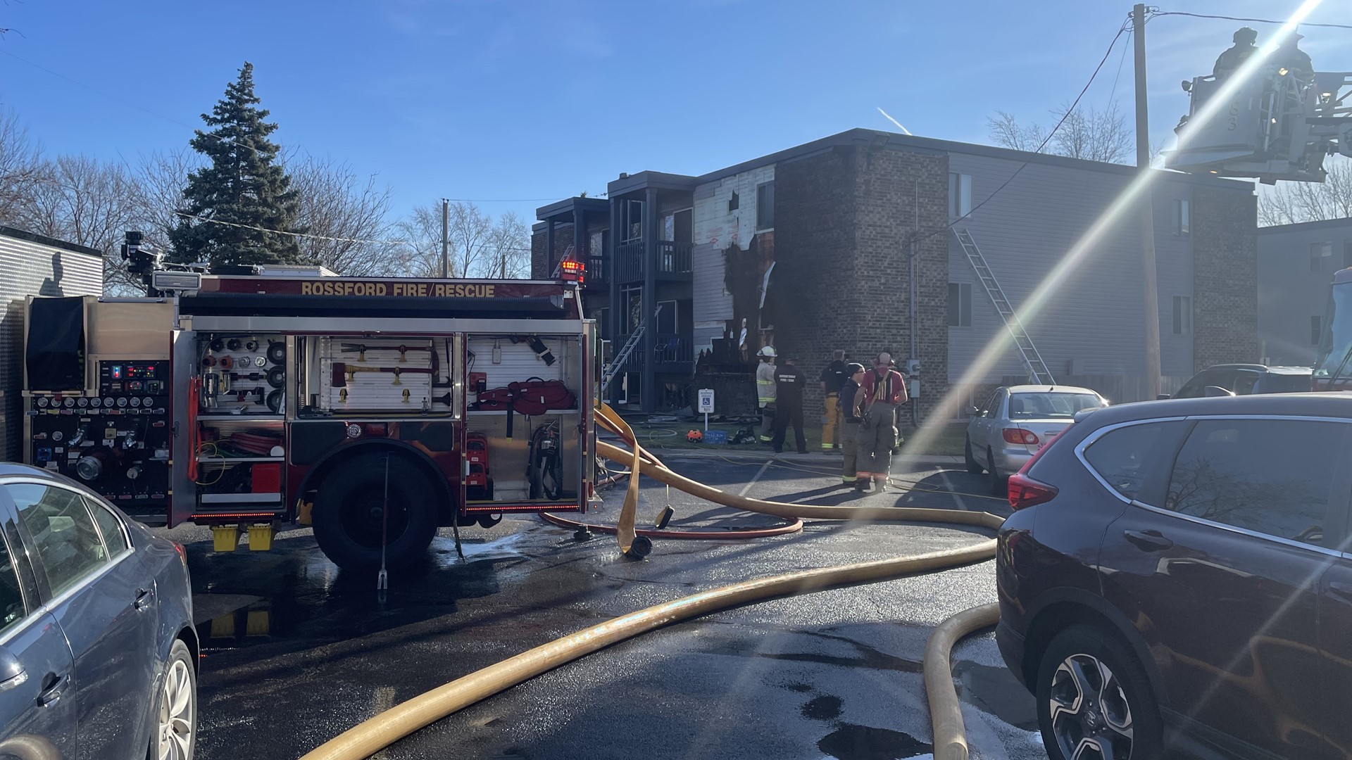 Fire at Rossford apartment building Friday afternoon
