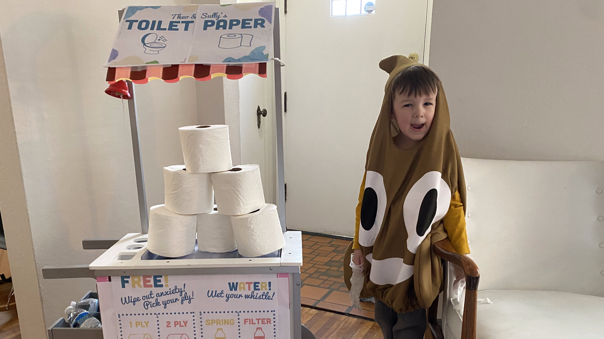 The Miller family is facing the coronavirus crisis with a smile, a laugh  and a lot of creativity with 'Theo & Sully's TP Stand.'
