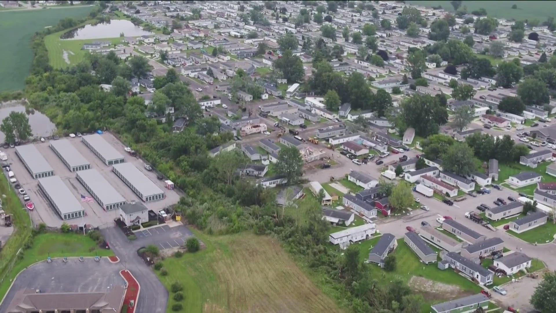 An EF-1 tornado touched down in southeast Michigan Thursday night and tore through a mobile home park. There were no fatalities or major injuries.