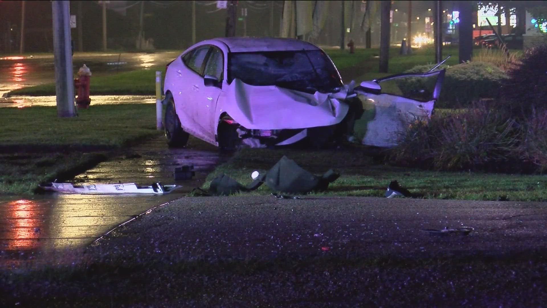 Man ejected after crashing speeding car into utility pole in south