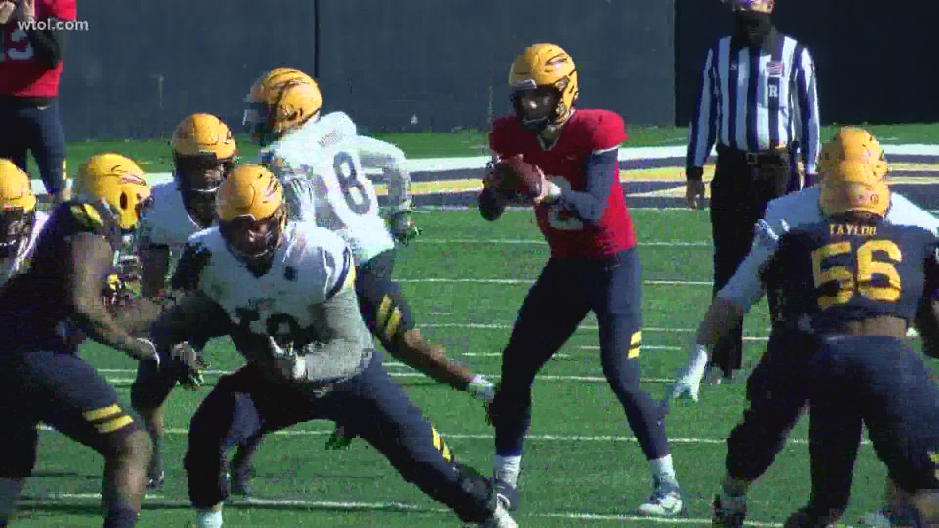 The Rockets held a scrimmage inside the Glass Bowl as their spring season came to a close. Toledo opens up the regular season on Sept. 4 against Norfolk St.