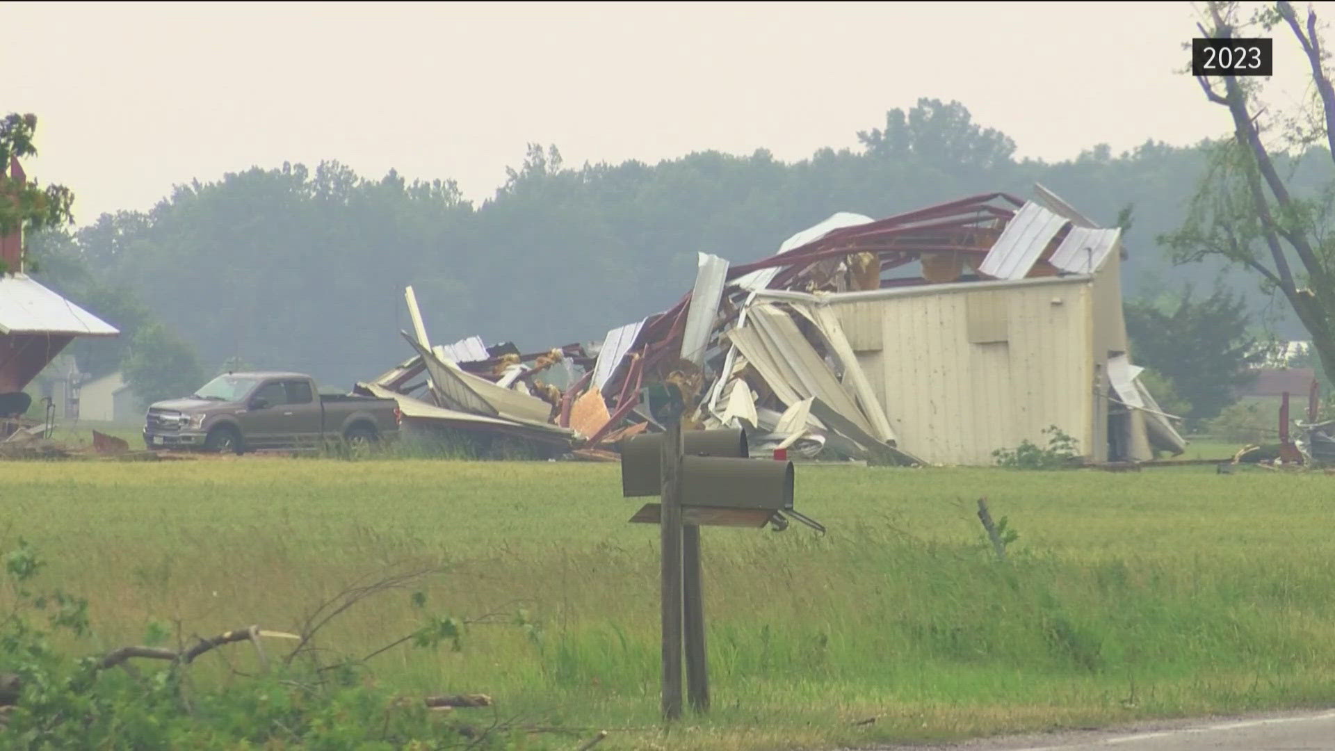 Jeff and Renee Webb lost two barns, a converted grain dryer, and an outdoor bar in the June 2023 tornado outbreak.