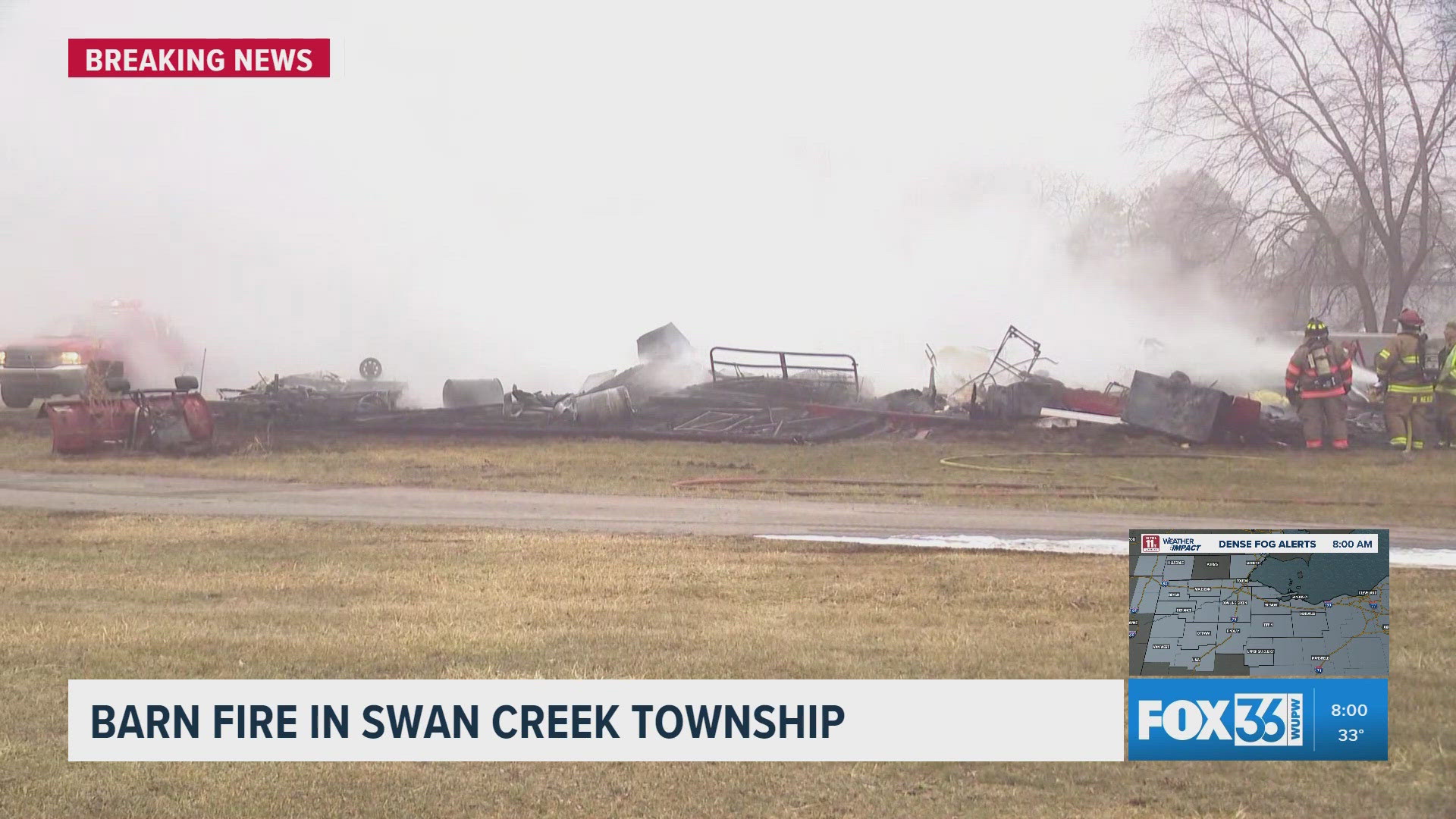 Large two-story barn fire claims the lives of animals in Swan Creek ...