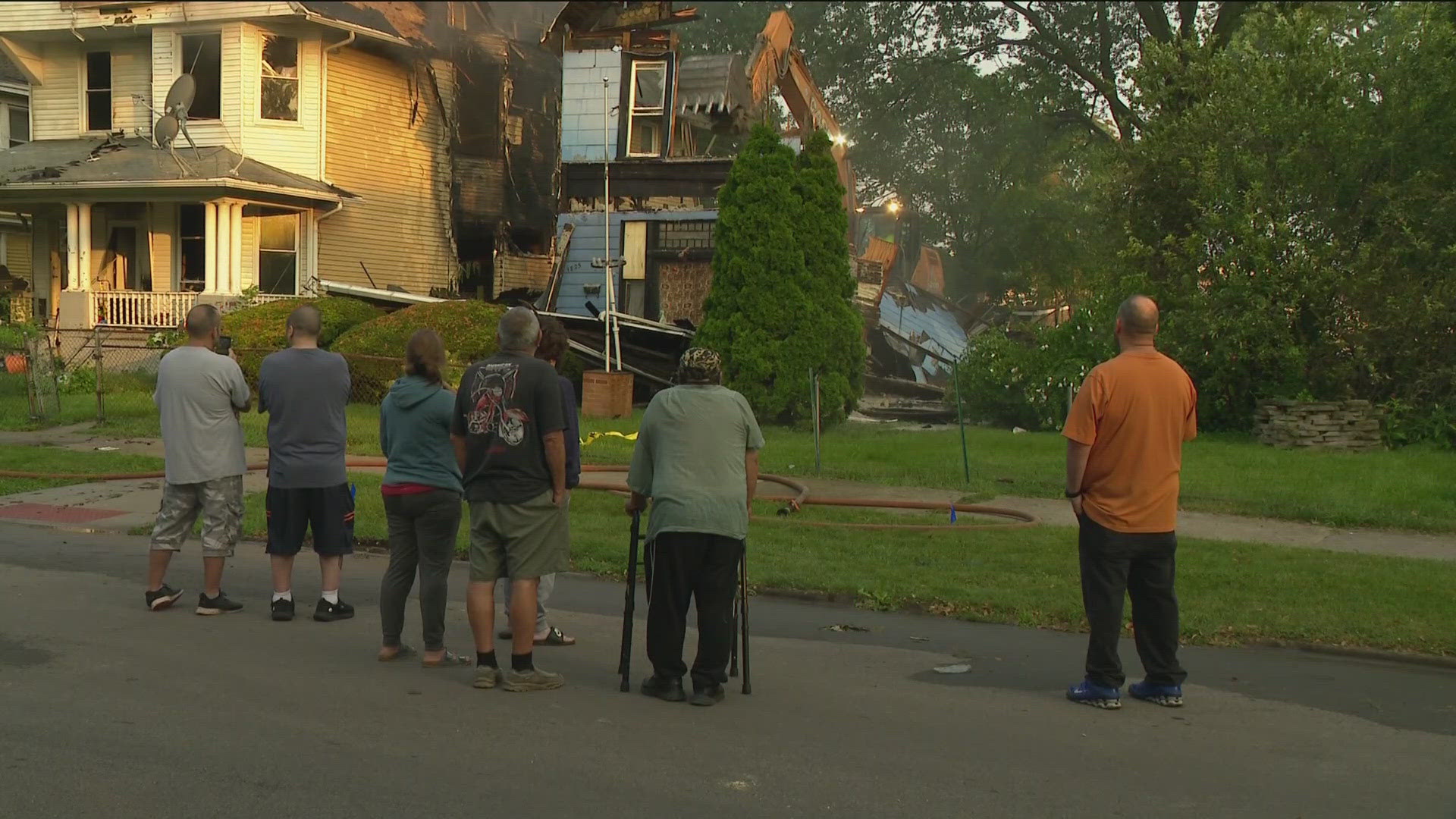 One of the homes destroyed belonged to a disabled veteran. Toledo fire crews were able to save his American flag from the flames.