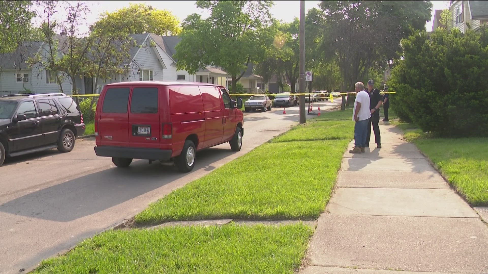 The 20-year-old victim and the juvenile were injured in a drive-by shooting on Everett Street Tuesday afternoon.