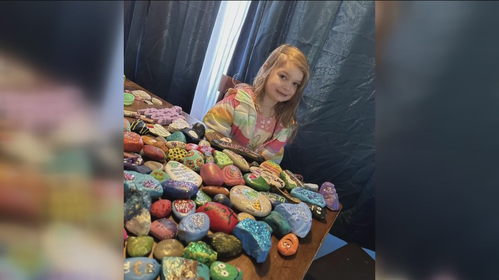 Kady Sesco's mom knew her daughter wasn't interested in Easter eggs, so asked the community to drop off decorated rocks instead.
