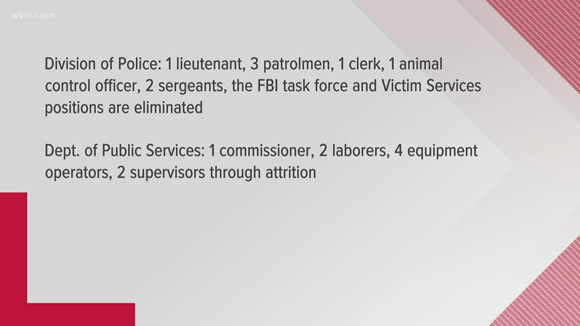 The proposed measure includes reducing the police force and fire department, but city council says it's encouraging discussion from union leaders.