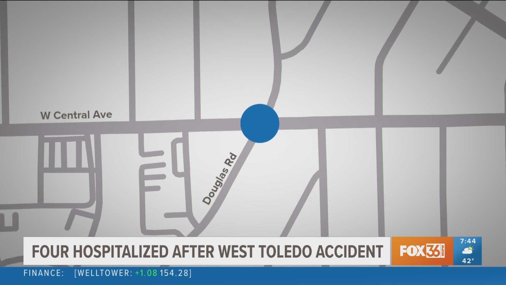 The collision occurred at the intersection of West Central Ave. and Douglas Rd. around 11:15 a.m.