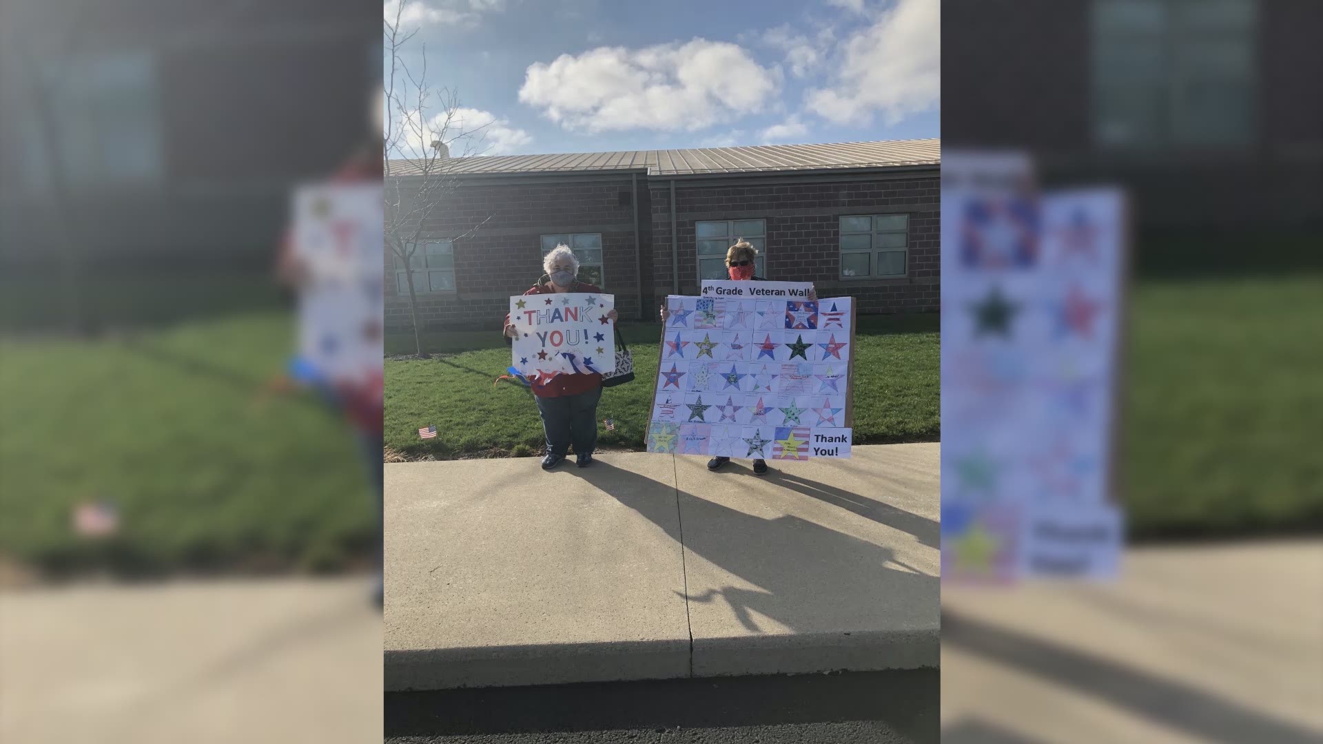 One local school district came together to honor those who have served our country by making signs, waving flags and giving them the fanfare they deserve.