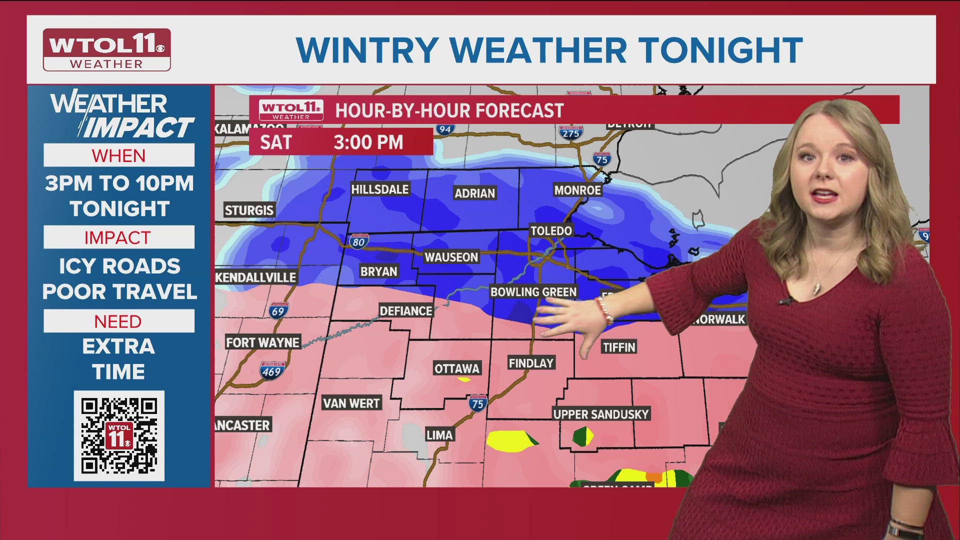 A wintry mix of sleet, snow and even a bit of freezing rain will develop before sunset. Snow and ice will continue for much of Saturday evening.