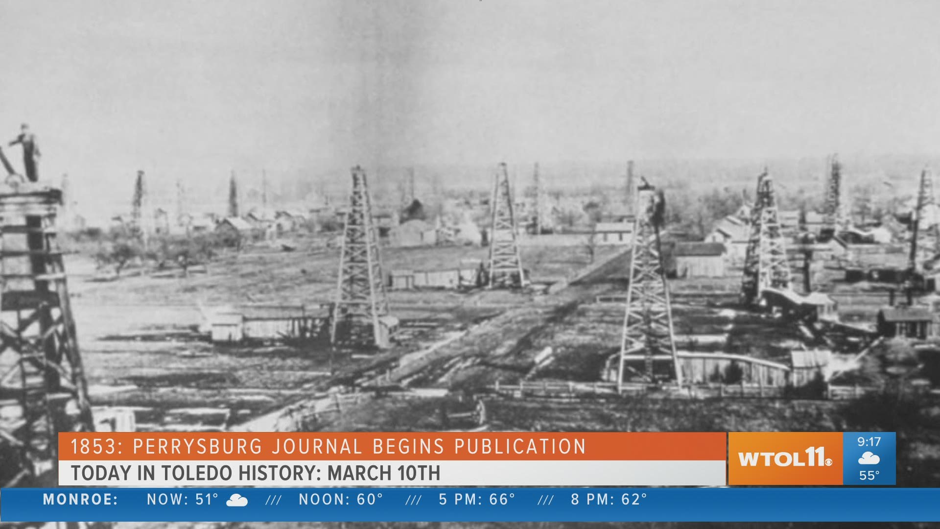 From the start of the Perrysburg Journal to major fires, here's a look at what happened on this day in Toledo history.