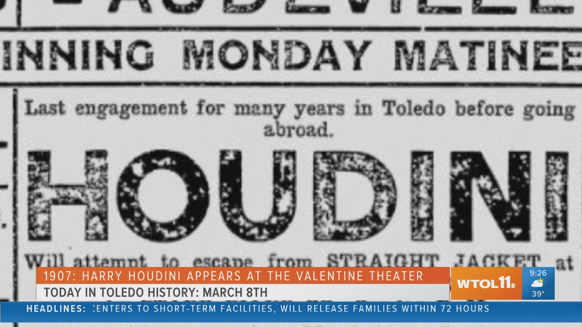 From Harry Houdini, to Toledo's first radio station, here's what happened on March 8 throughout the years.