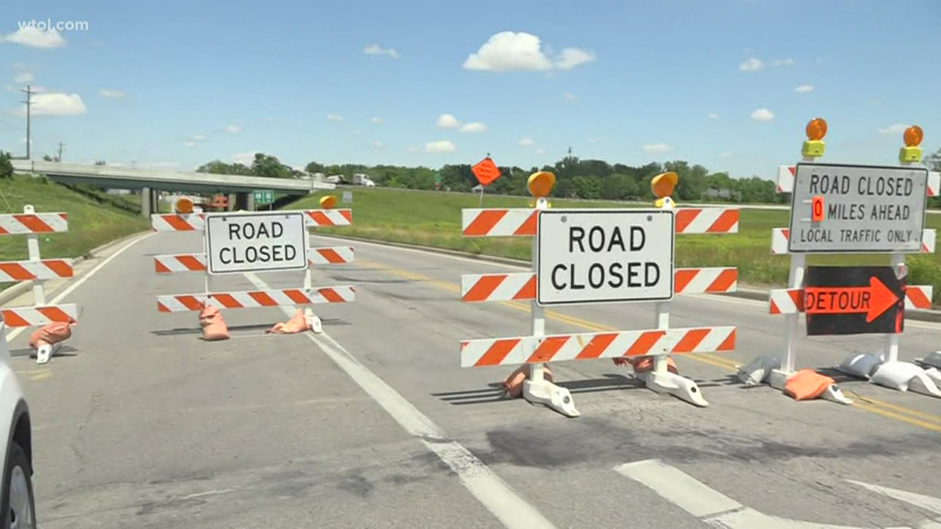 Crews will work for the rest of the week to fix the support beams before the busy road can reopen.