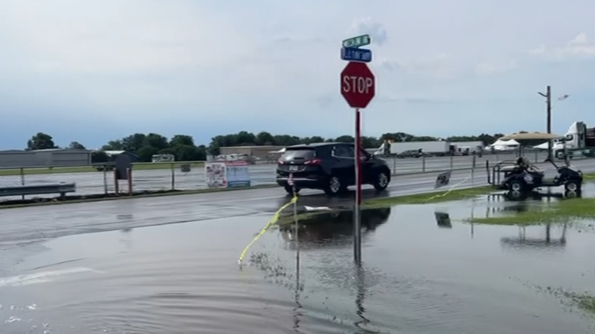 Video from Rhonda Simpson shows Put-in-Bay roadways flooded.