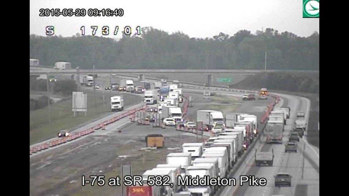 Threecar crash creating huge traffic jam on I75 NB in Perrysburg