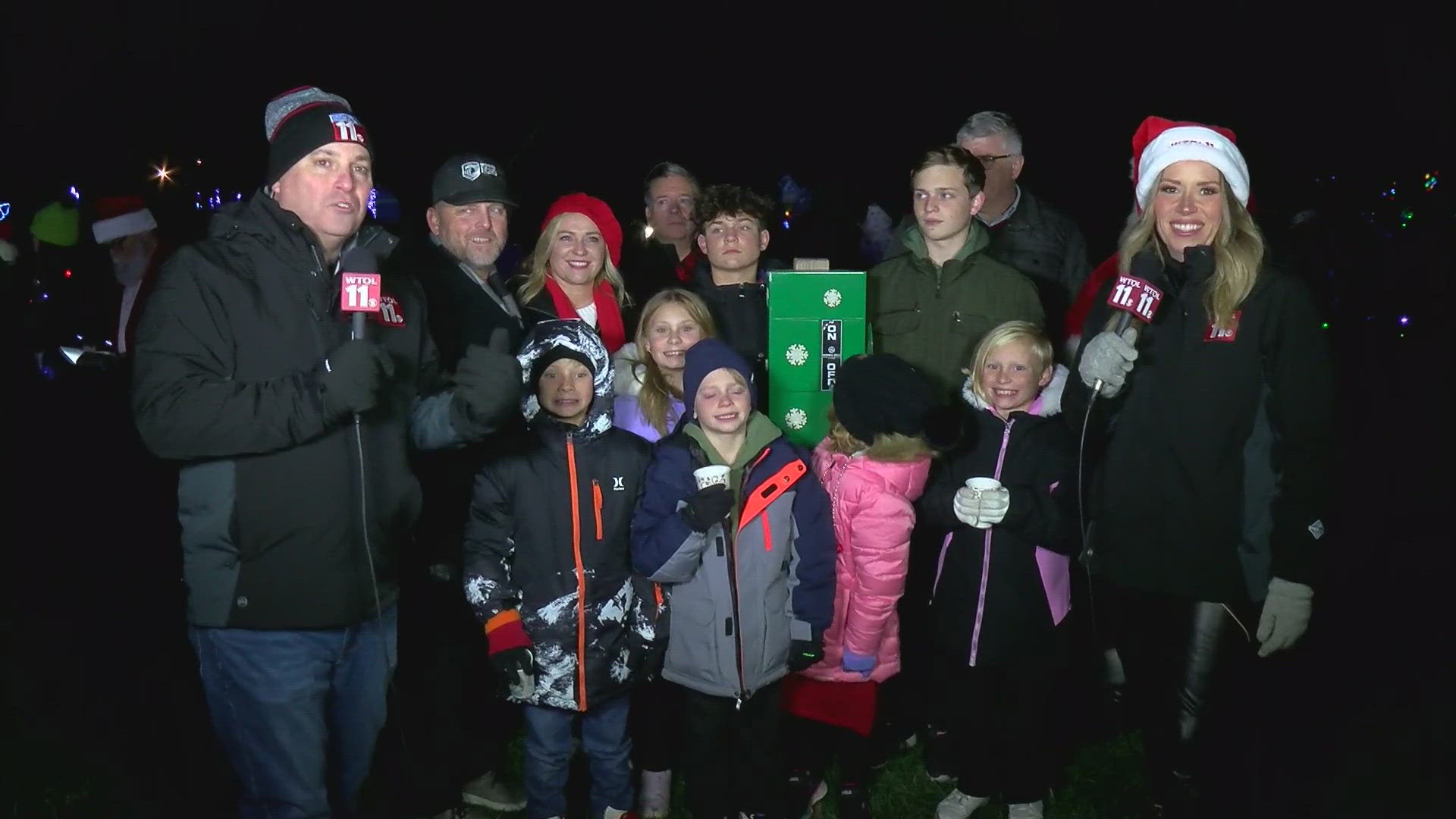 Staff Sgt. Tim Adkins and his family of seven did the honors for the 2024 Lights Before Christmas at the Toledo Zoo.