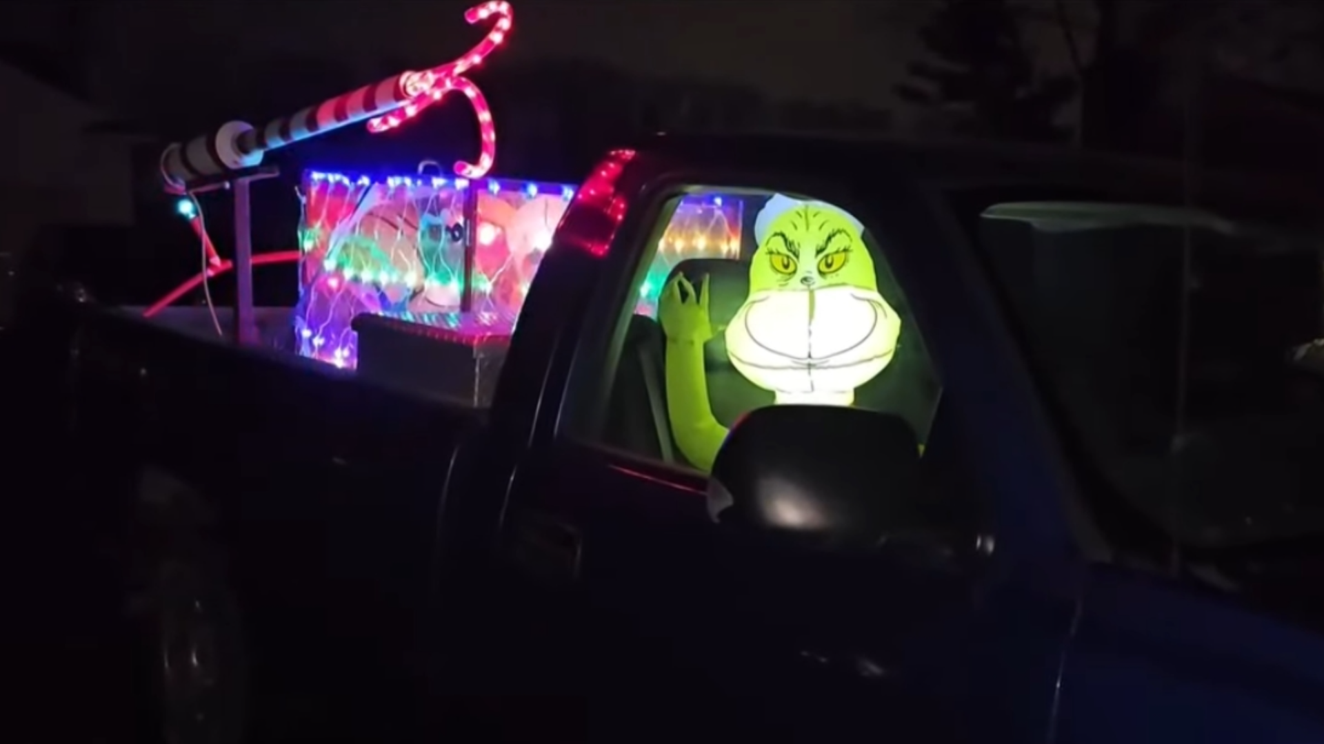 Man decorates truck with 'The Grinch' theme for young kids