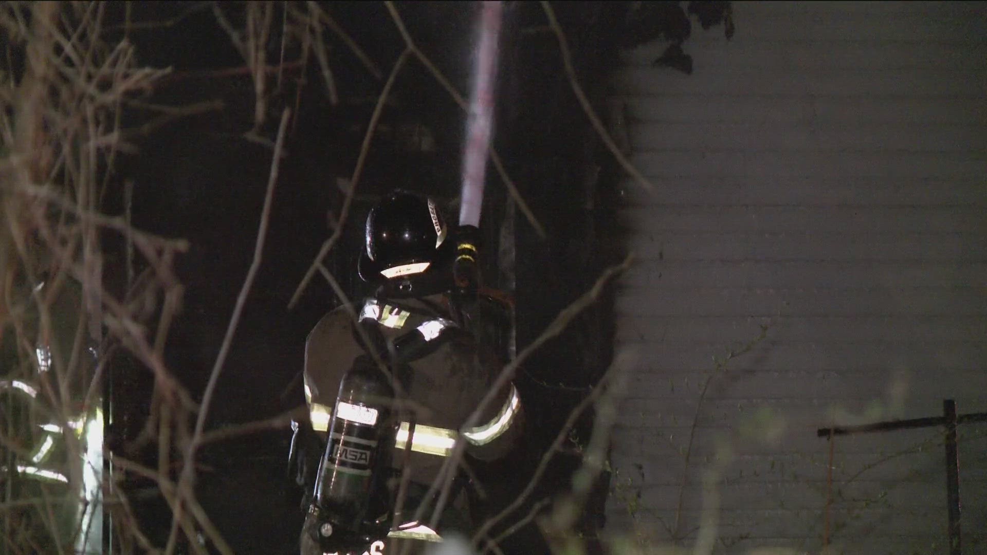 At the scene, the homeowner told WTOL 11 he was sleeping when he woke up to his house in flames.