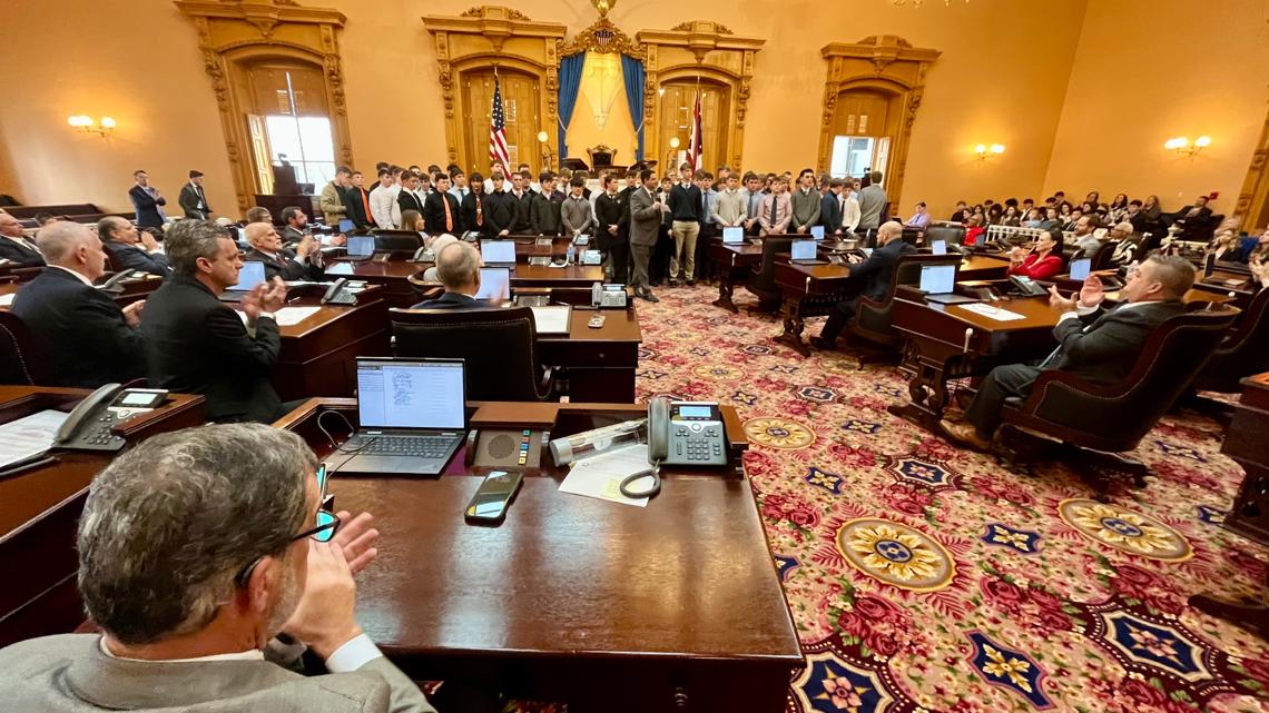 State Champion Liberty Center Tigers recognized at Ohio Statehouse