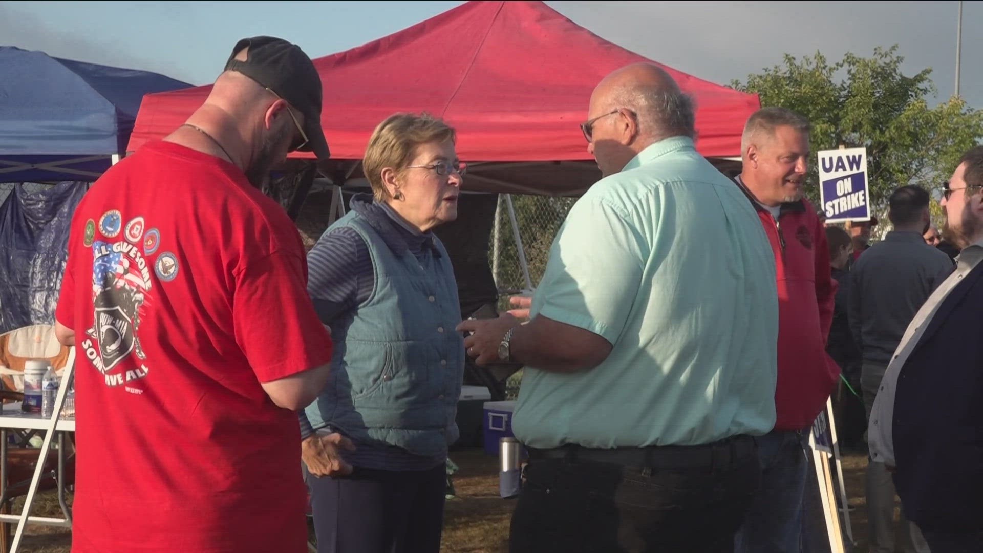 J.D. Vance and Marcy Kaptur came out to show support. Vance says the strike is economically devastating, Kaptur says hard work ethic should be rewarded.