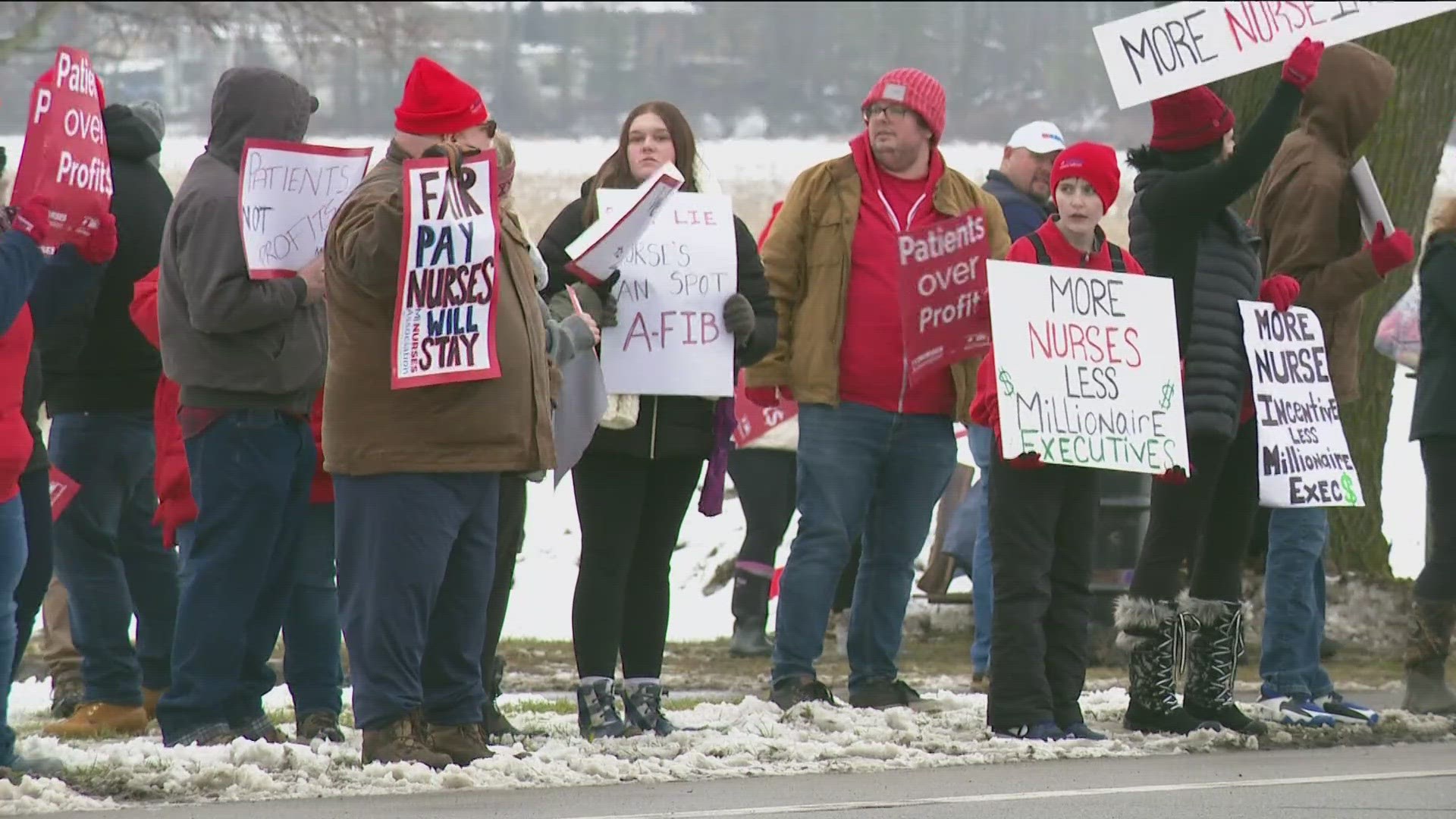 The unionized nurses at ProMedica's Hickman Hospital who have been working without a contract for a month said the strike is a final warning to the healthcare giant.