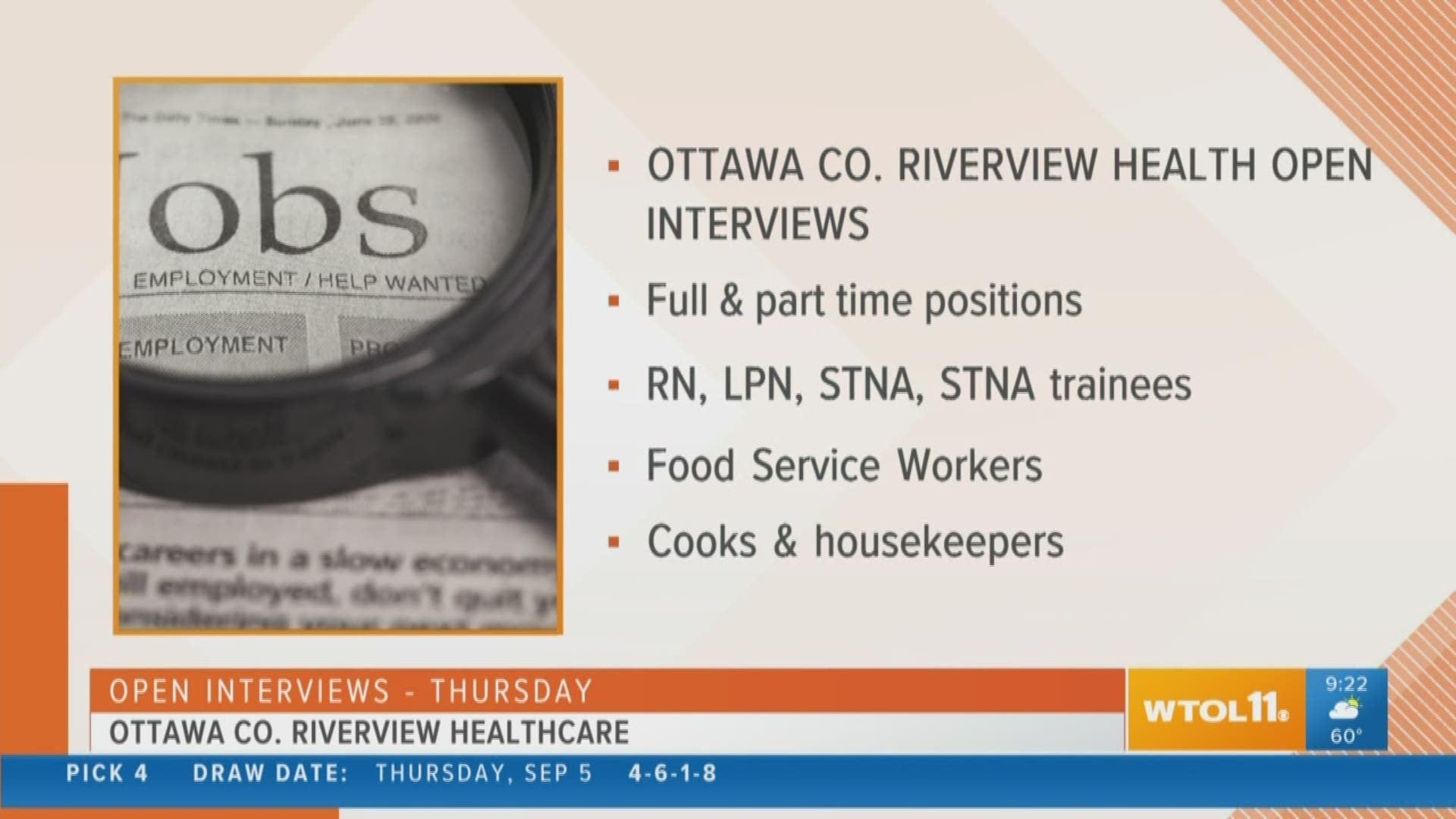 If you like to cook, clean, or help people and are looking for work — Ottawa County Riverview Healthcare may have just what you're looking for.