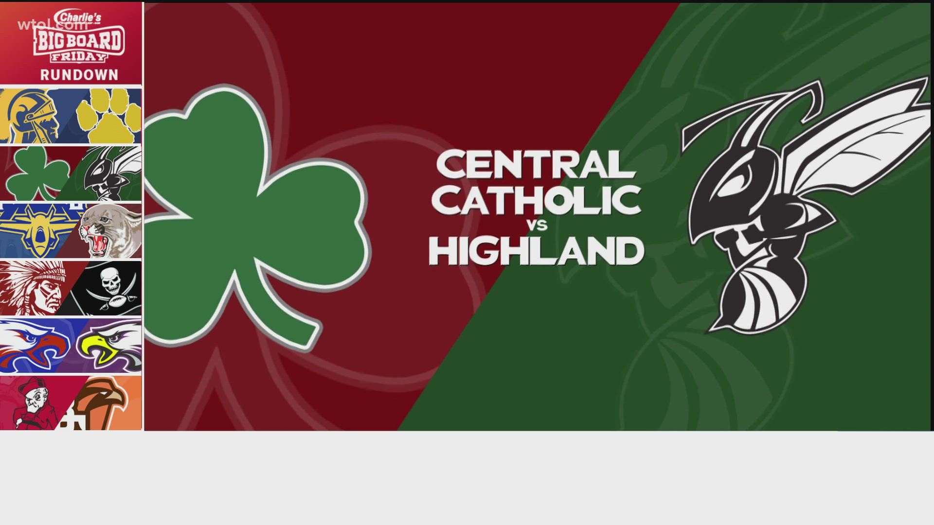 We go to Division II. Central Catholic number five in Ohio. They've won ten straight, tonight taking on number four ranked Medina Highland over in Bellevue.
