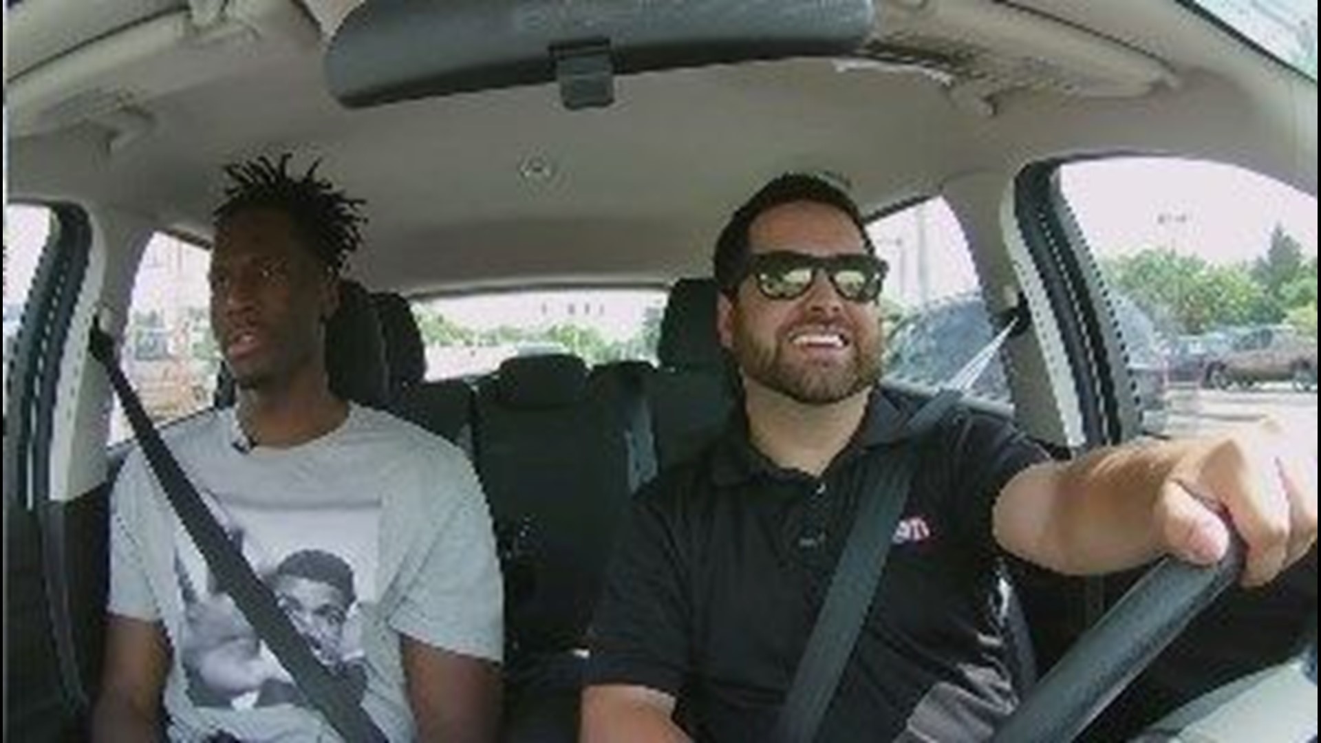 Nigel Hayes takes a ride, plays HORSE with Jordan Strack