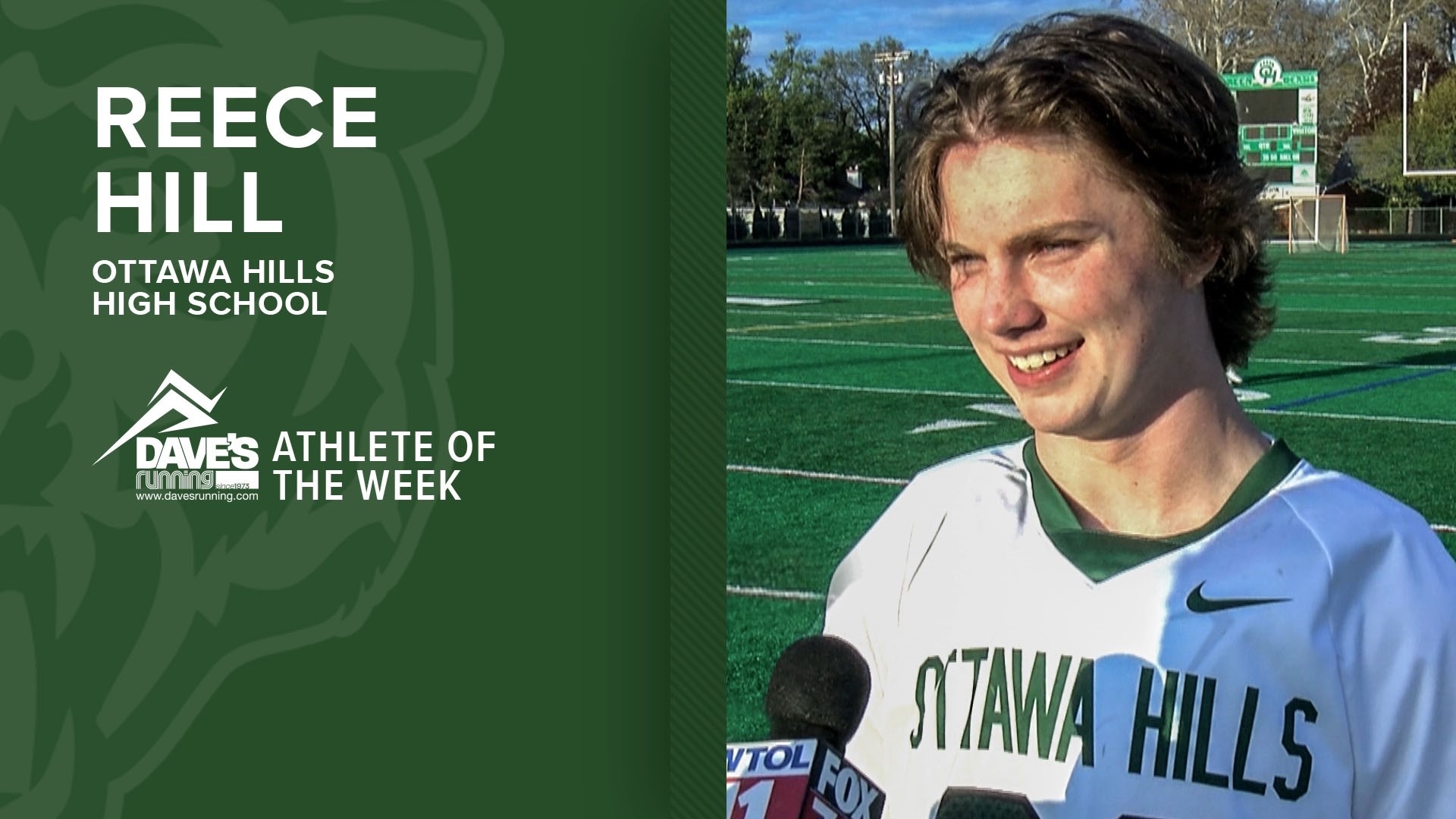 Ottawa Hills lacrosse is a perfect 13-0 in part due to the stellar play of our Athlete of the Week, Green Bears junior Reece Hill.