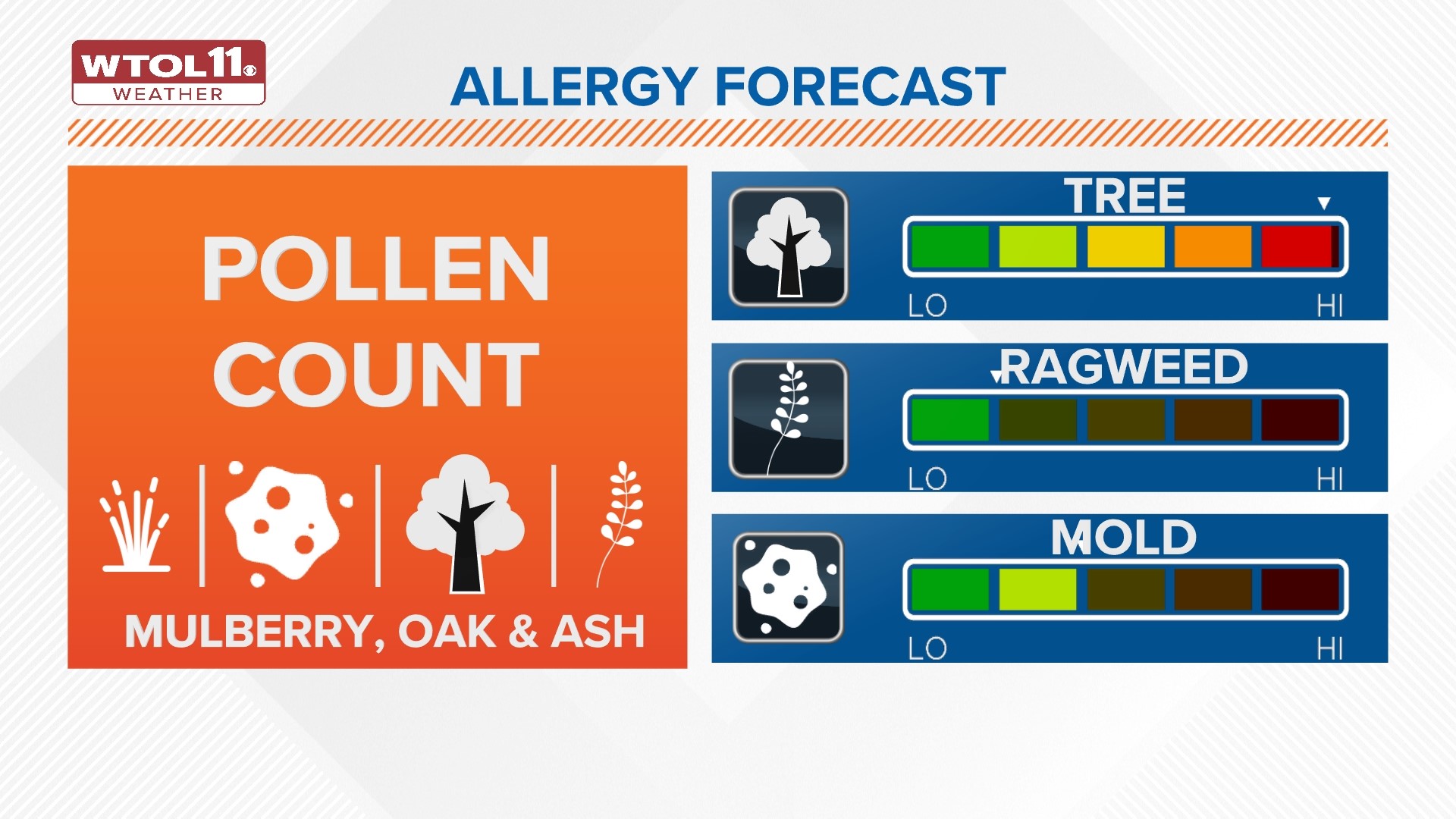 Allergy pollen counts Ohio