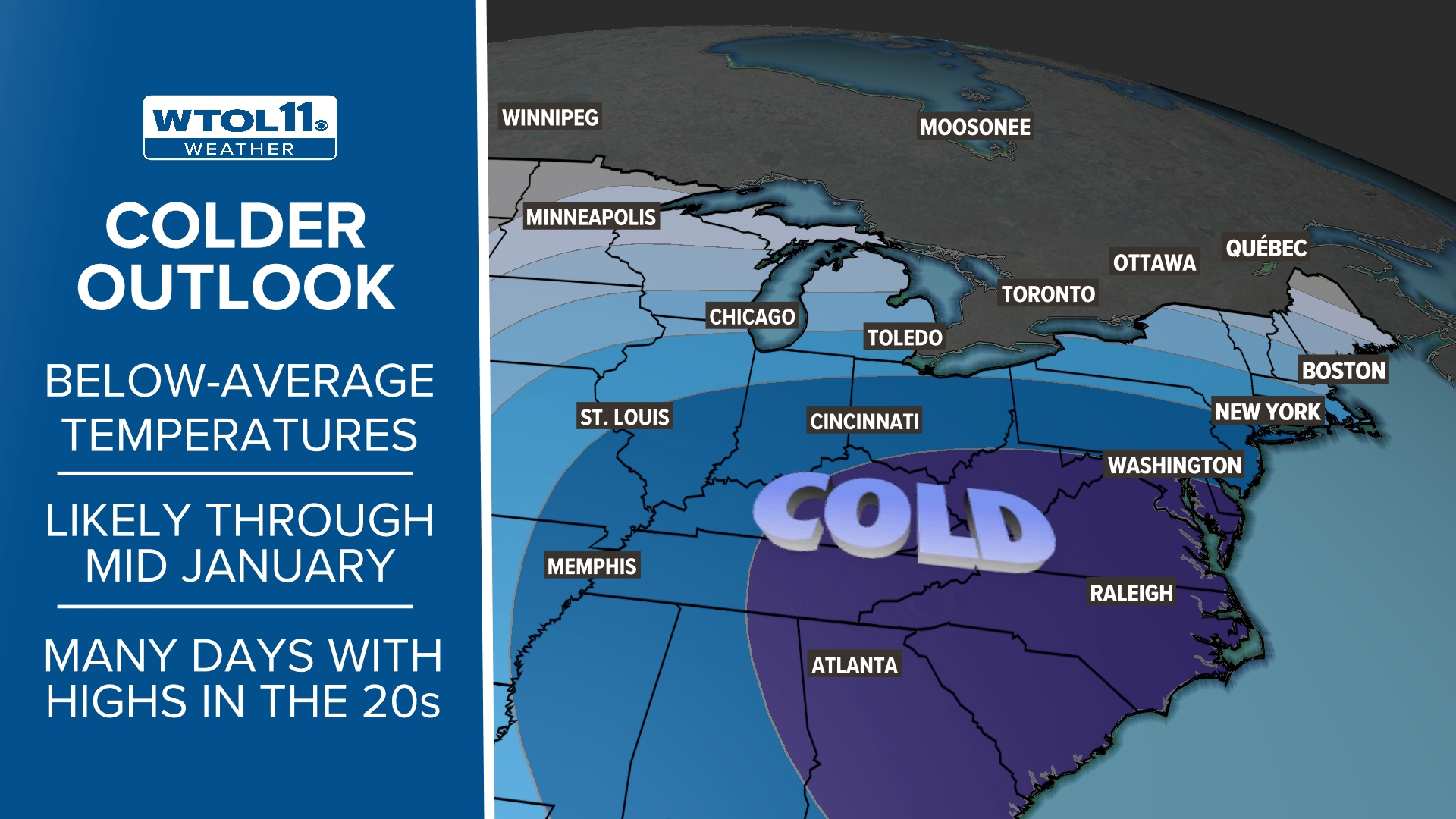 January outlook: Colder temps to come after mild December | wtol.com