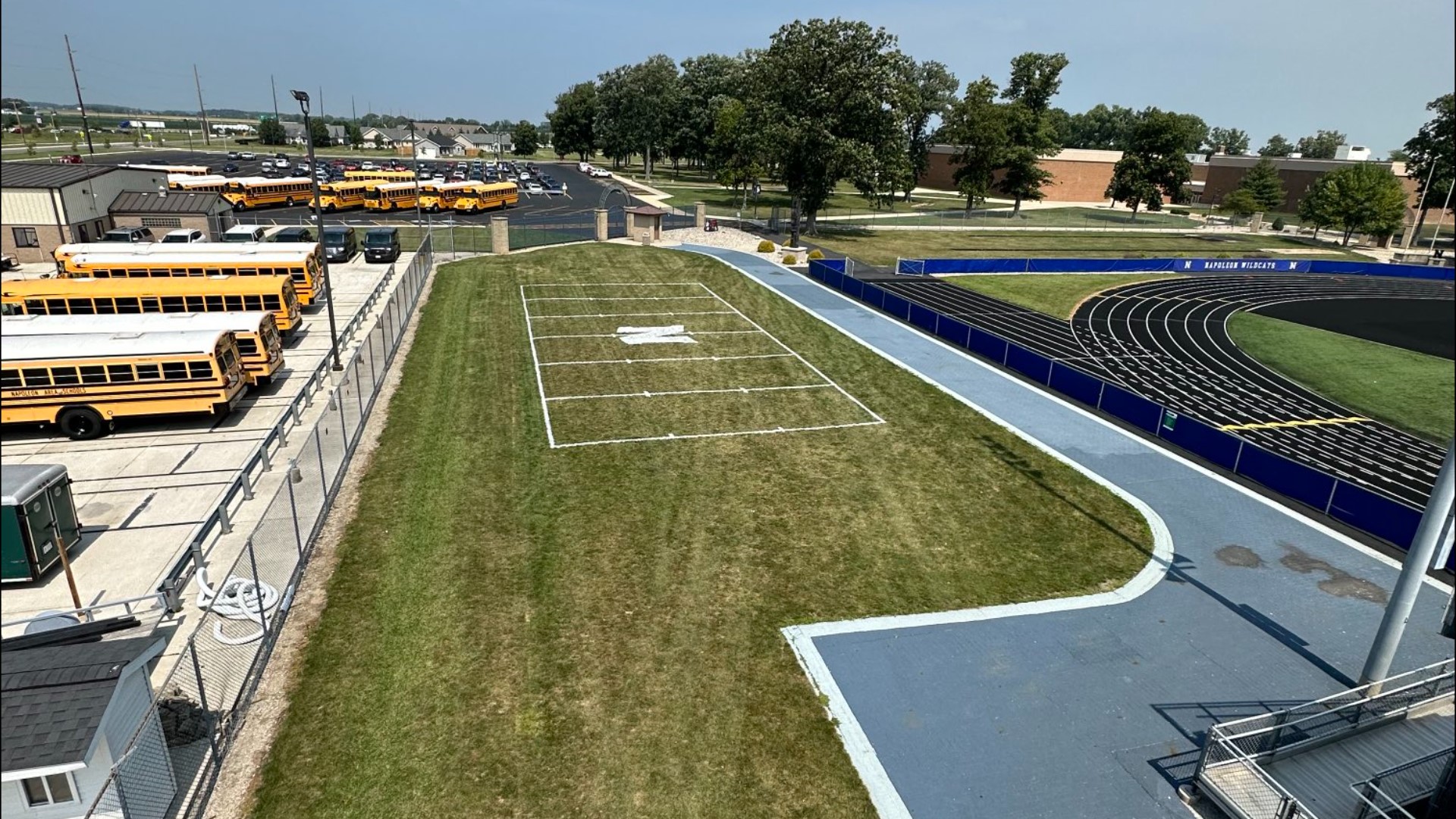 A painted grass field located near the home of the Wildcats provides a new element of fun for Napoleon fans.